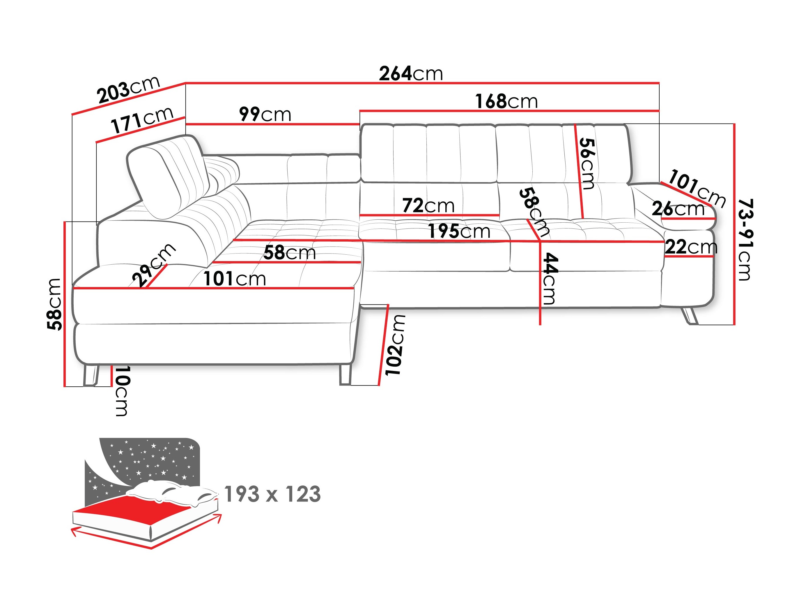 Corner sofa Comfivo Agnus (Bella 05)