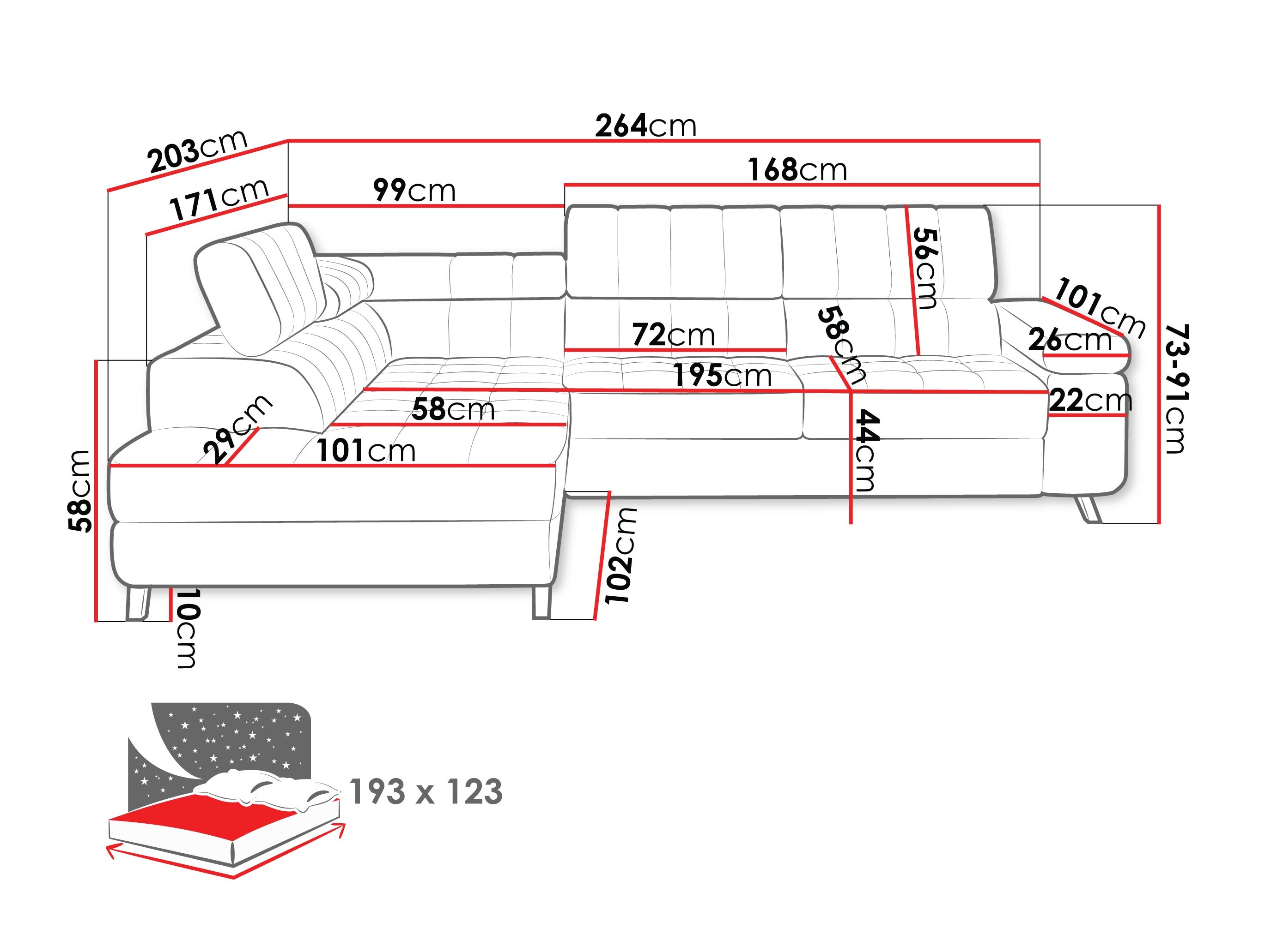 Corner sofa Comfivo Agnus (Bella 05)