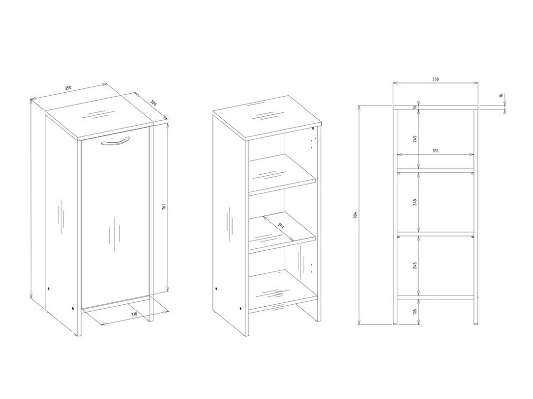 Standing bathroom cabinet Servou 110 (Cashmere)