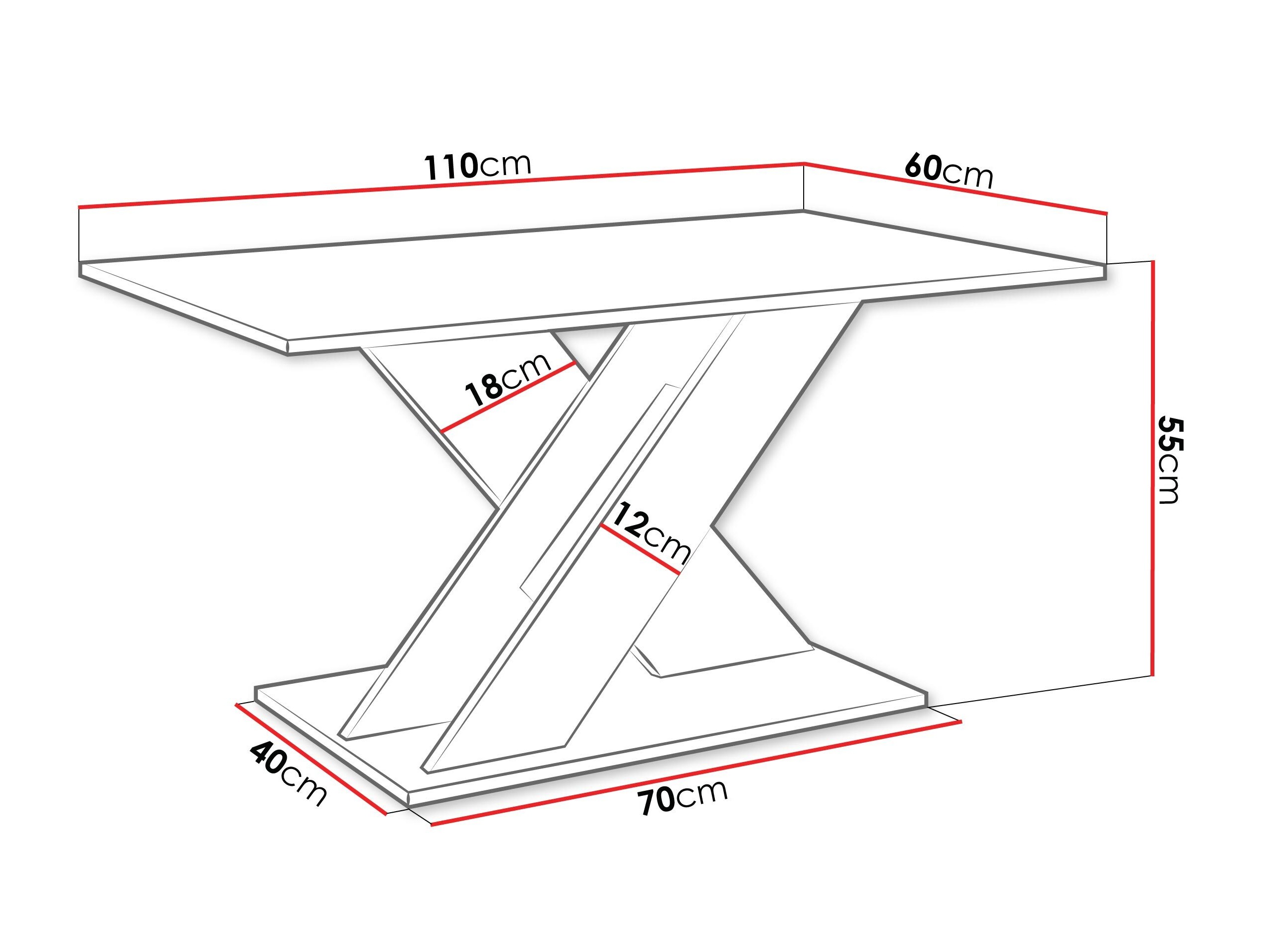 Coffee table Goodyear 140 (Black marble + Black)