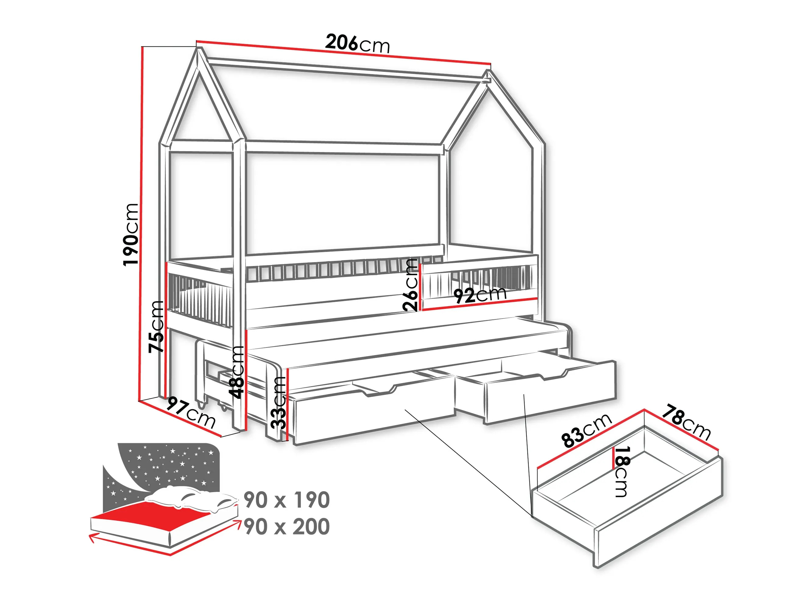 Bed Henderson 166 (White)