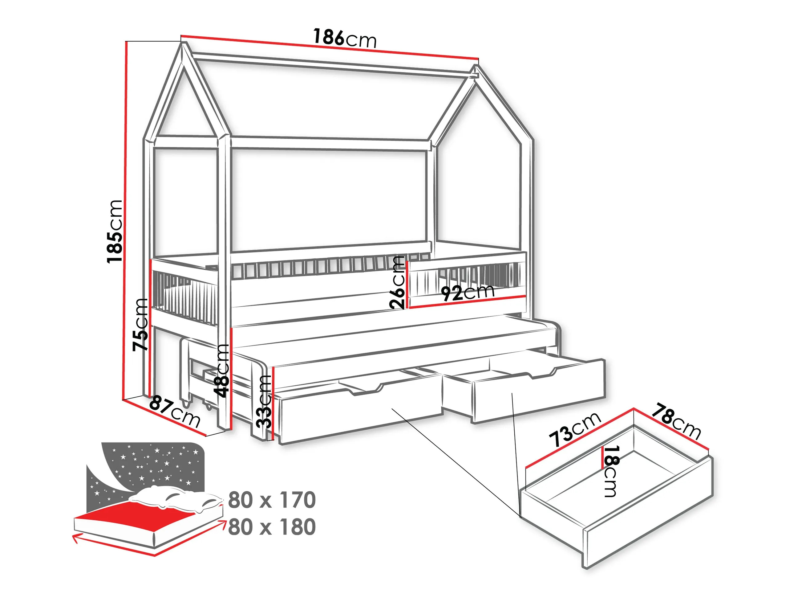 Bed Henderson 166 (White)