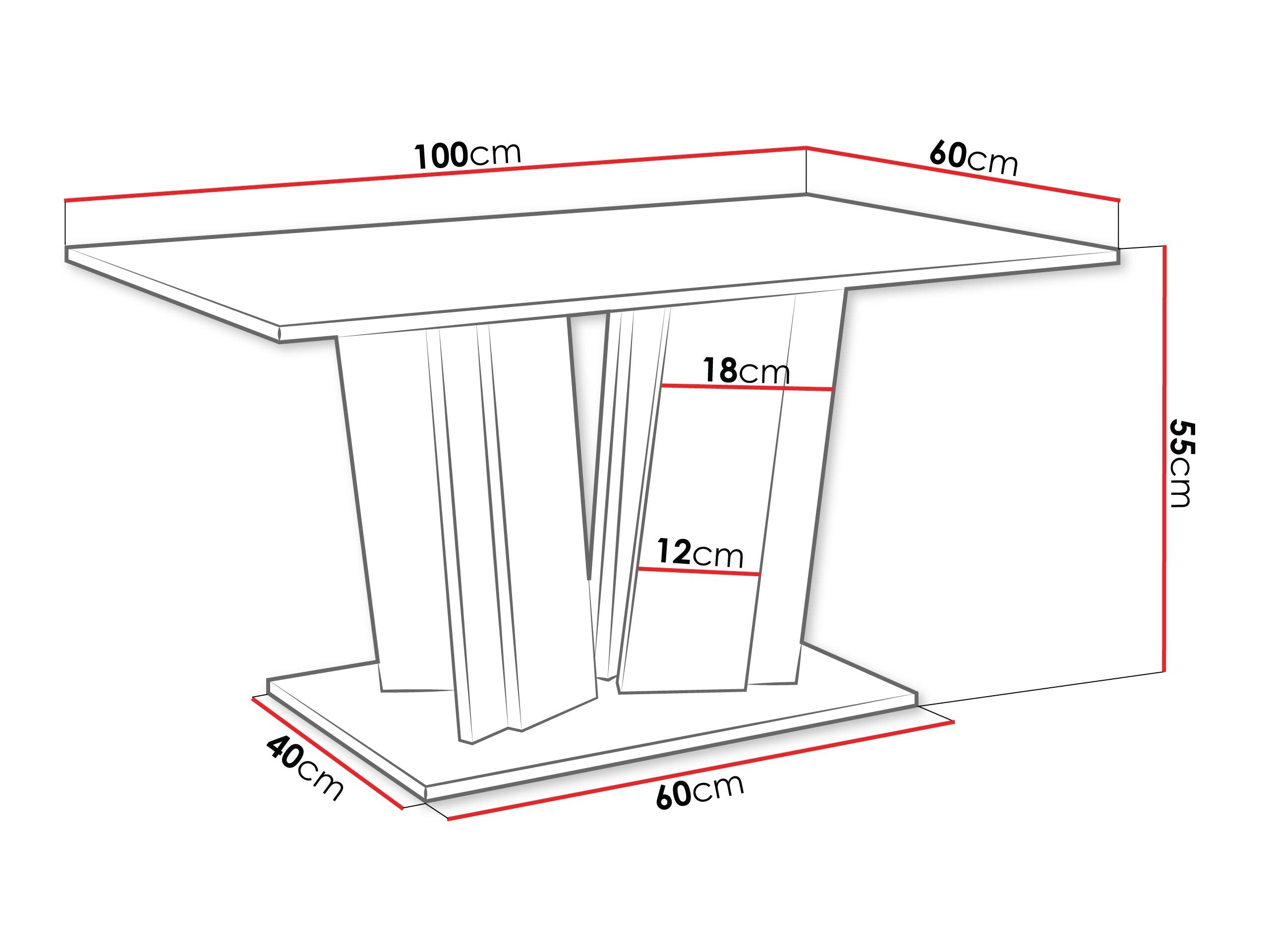 Coffee table Goodyear 143 (Black marble + Black)