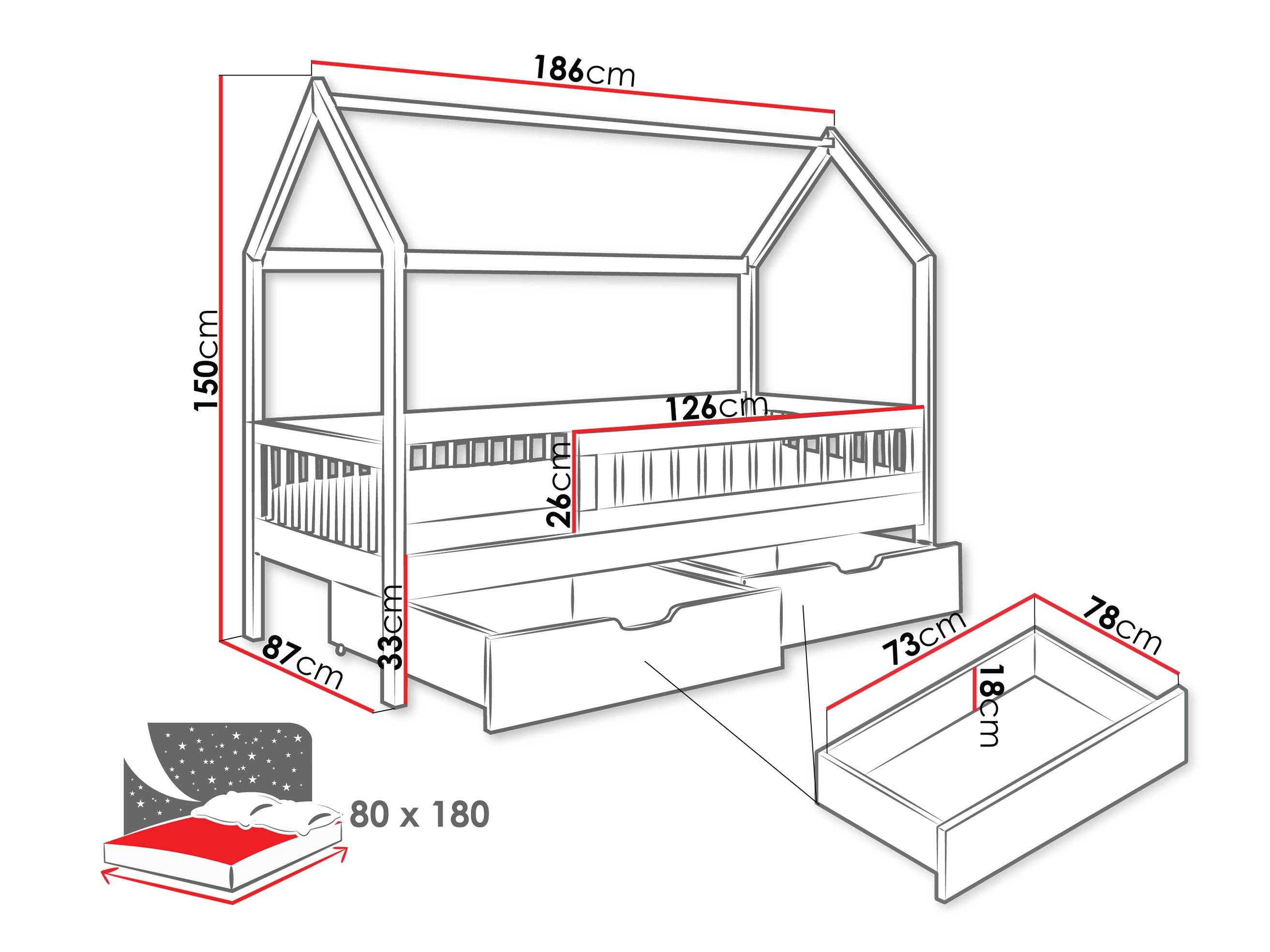 Bed Henderson 167 (White)