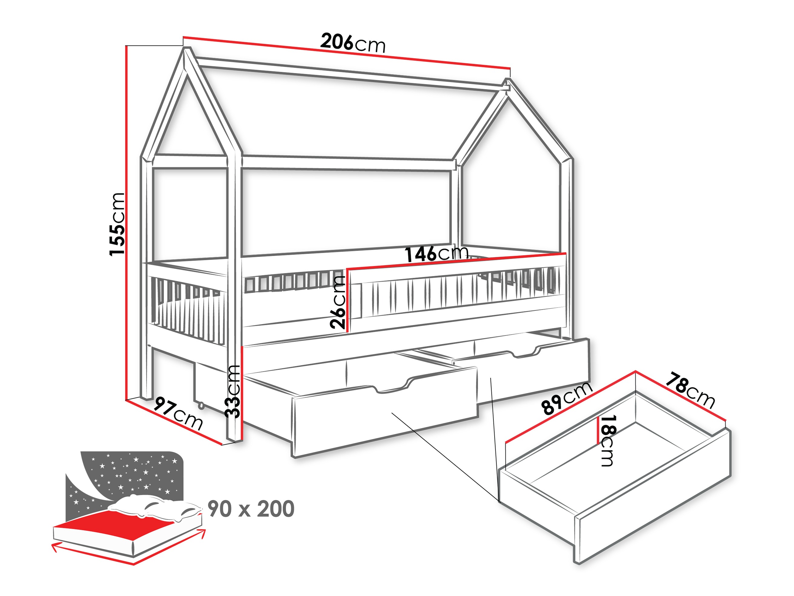 Bed Henderson 168 (Grey)