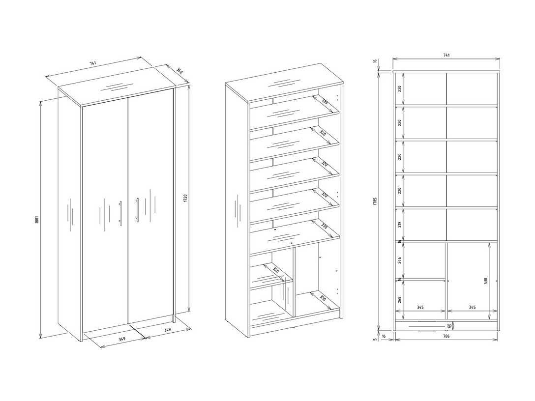Bookcase Mandeville 196 (Artisan oak)