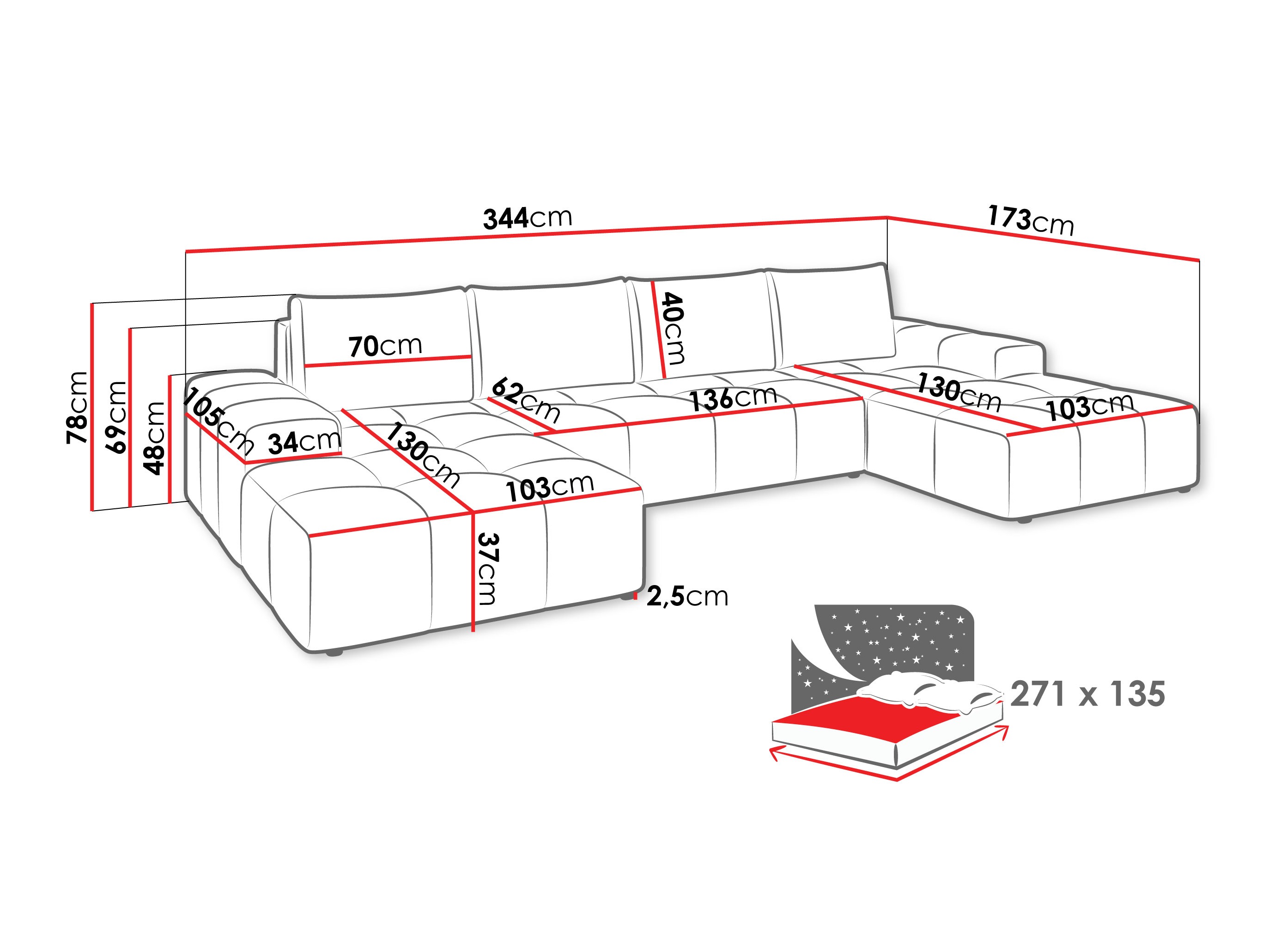 Corner sofa Comfivo Origor II (Bella 40)