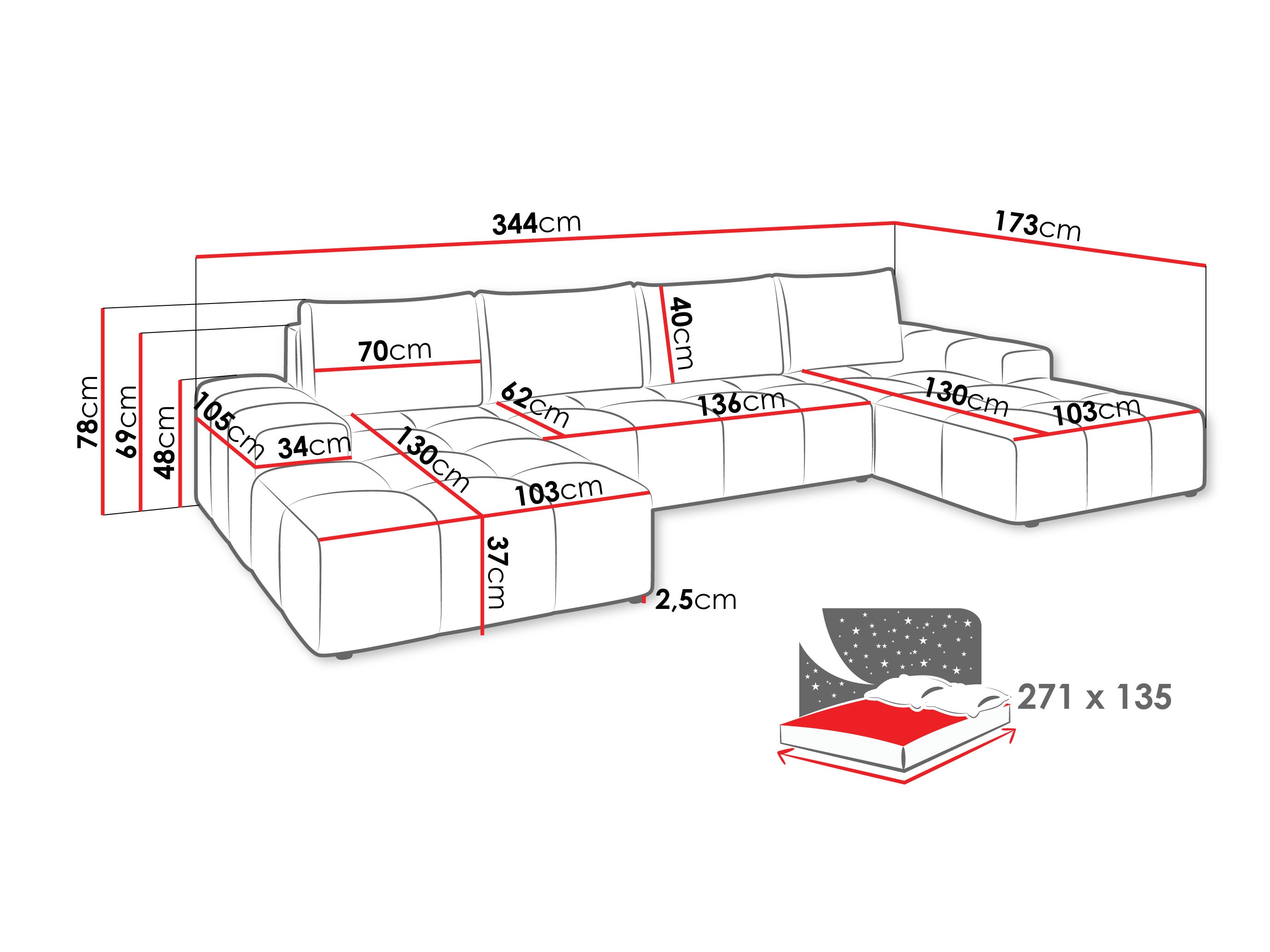 Corner sofa Comfivo Origor II (Milky 10)