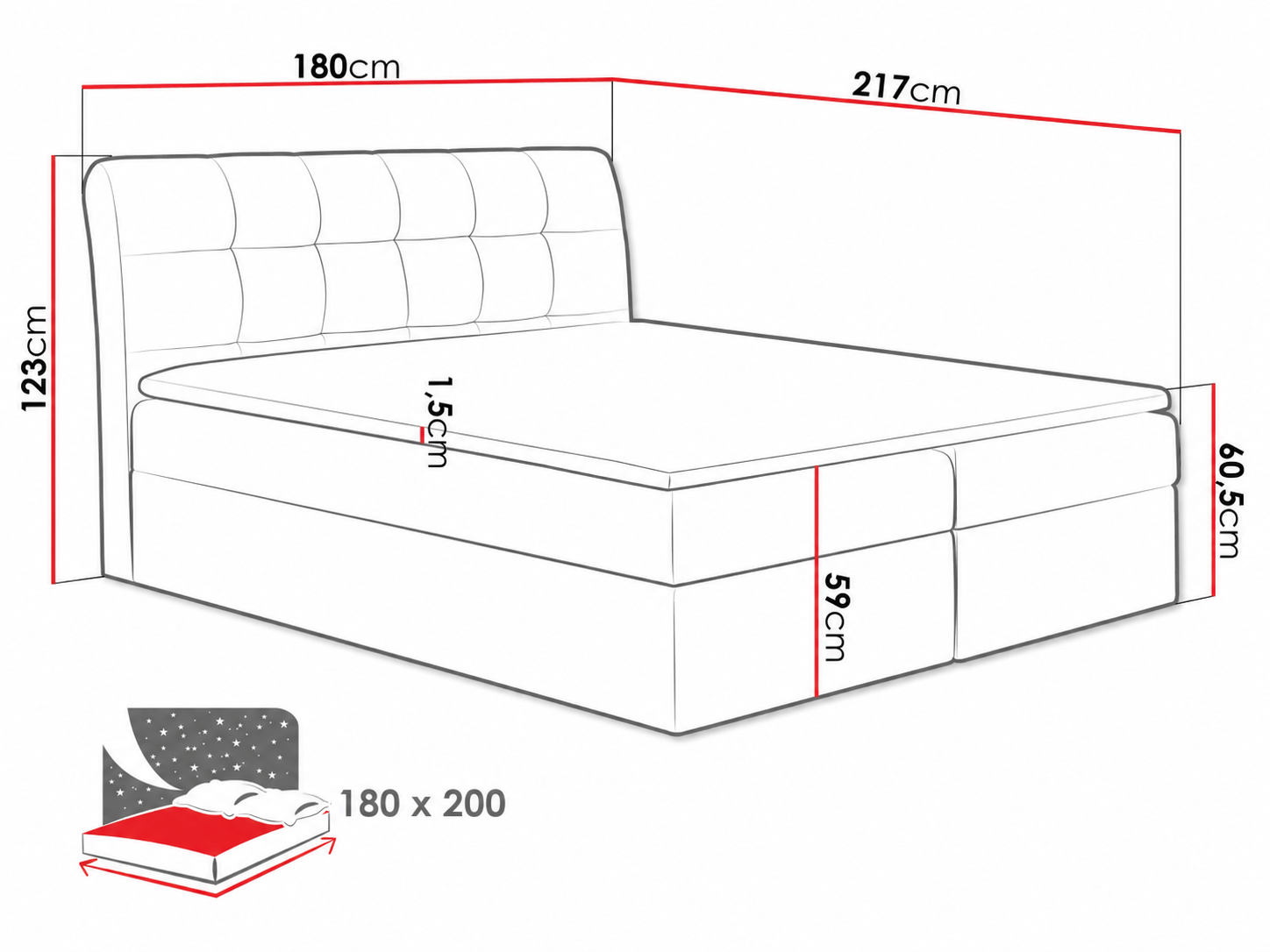 Continental bed Campania (Soft 017)