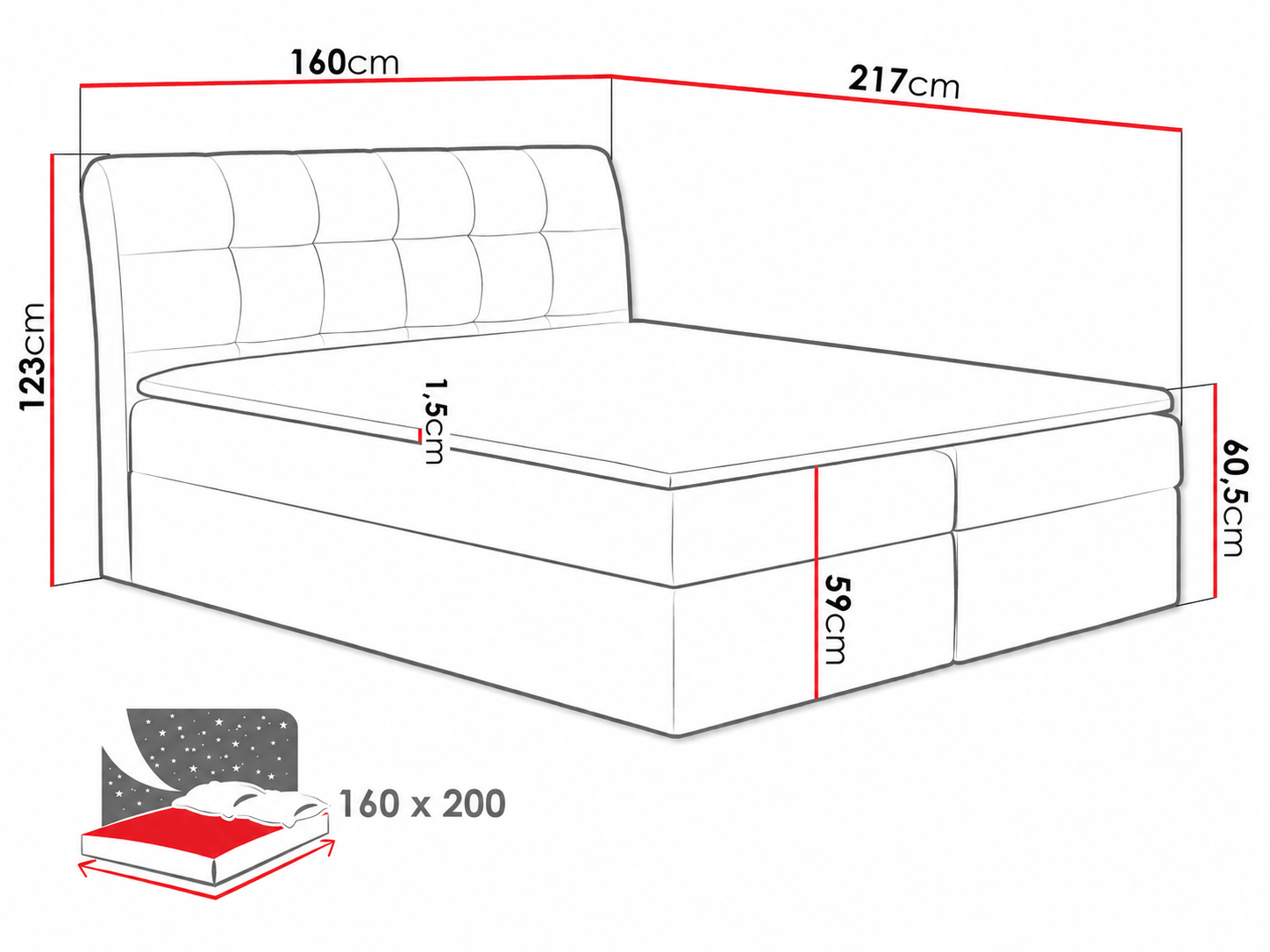 Continental bed Campania (Soft 033)