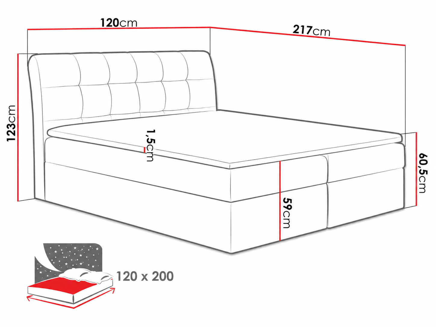 Continental bed Campania (Soft 033)