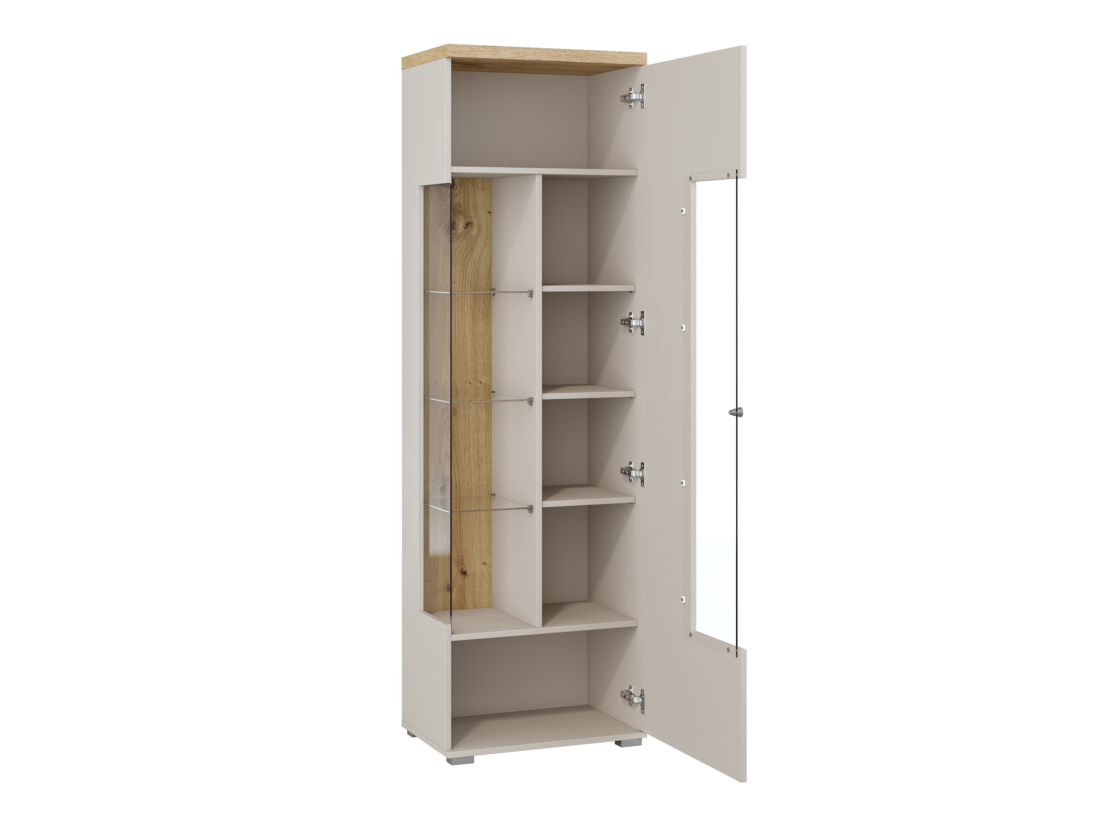 Bookcase Virvele 102 (Cashmere + Light oak)