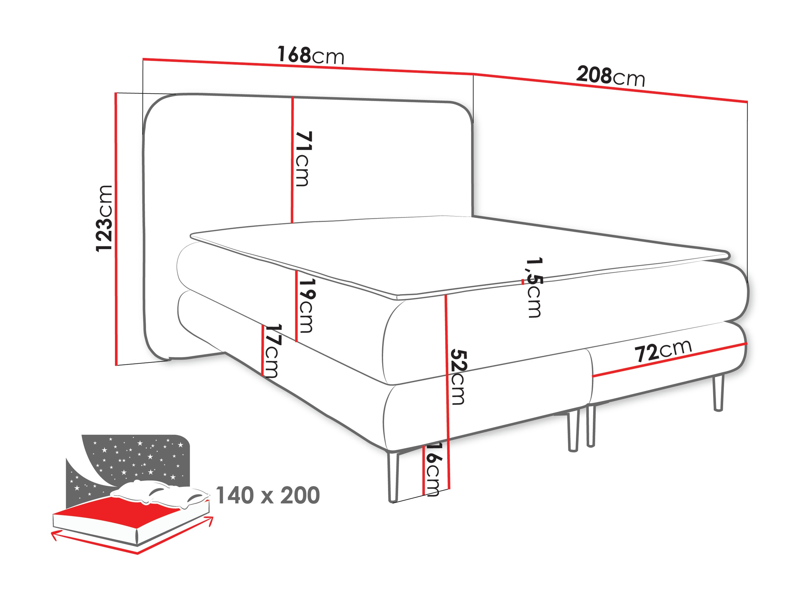 Continental bed Fructis (Nazar 225.01)