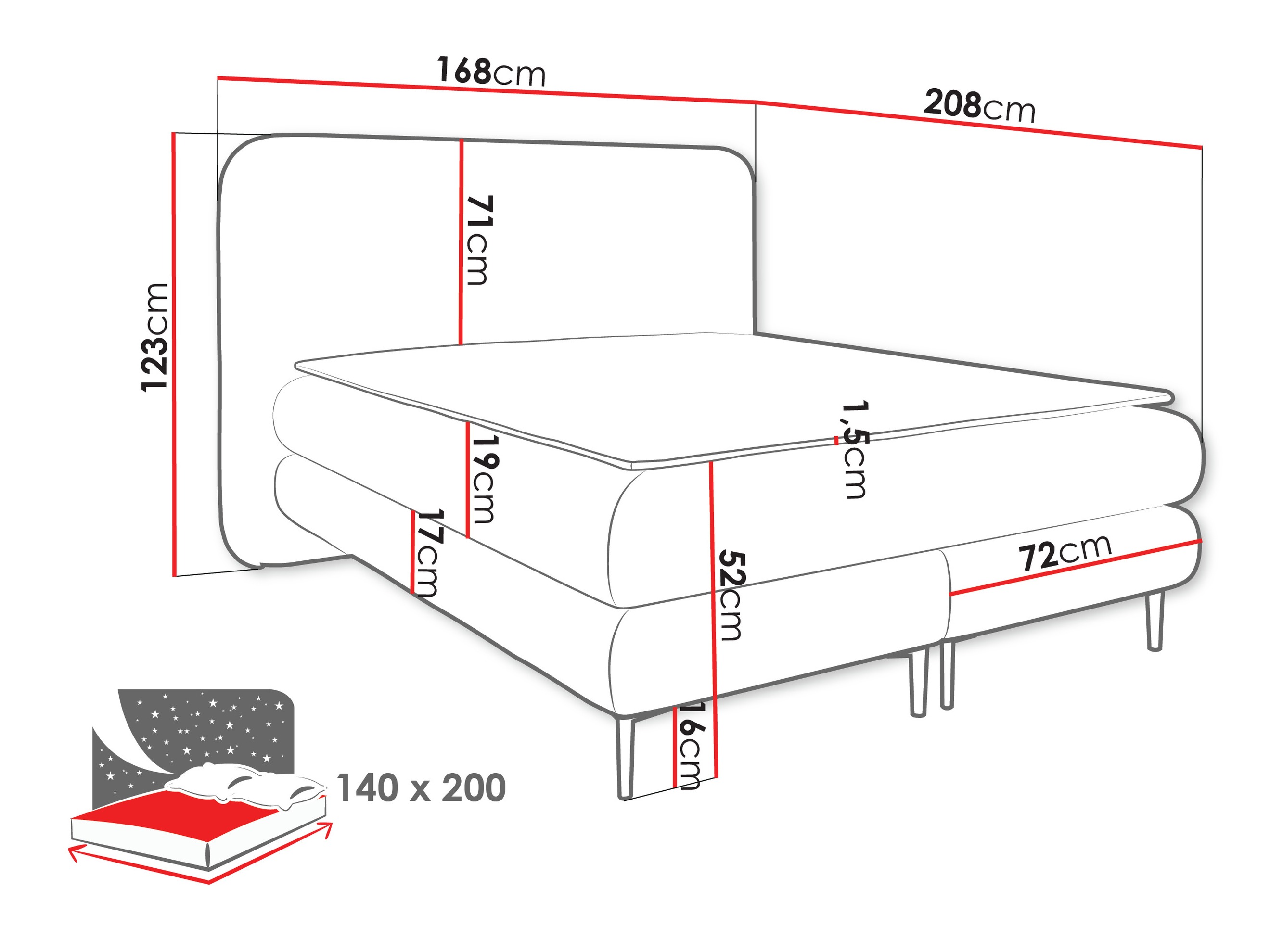Continental bed Fructis (Nazar 225.02)