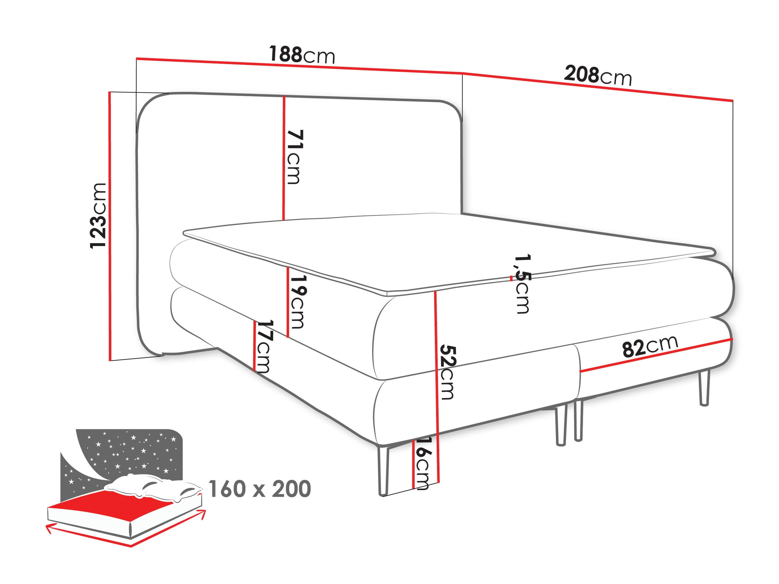 Continental bed Fructis (Nazar 225.02)