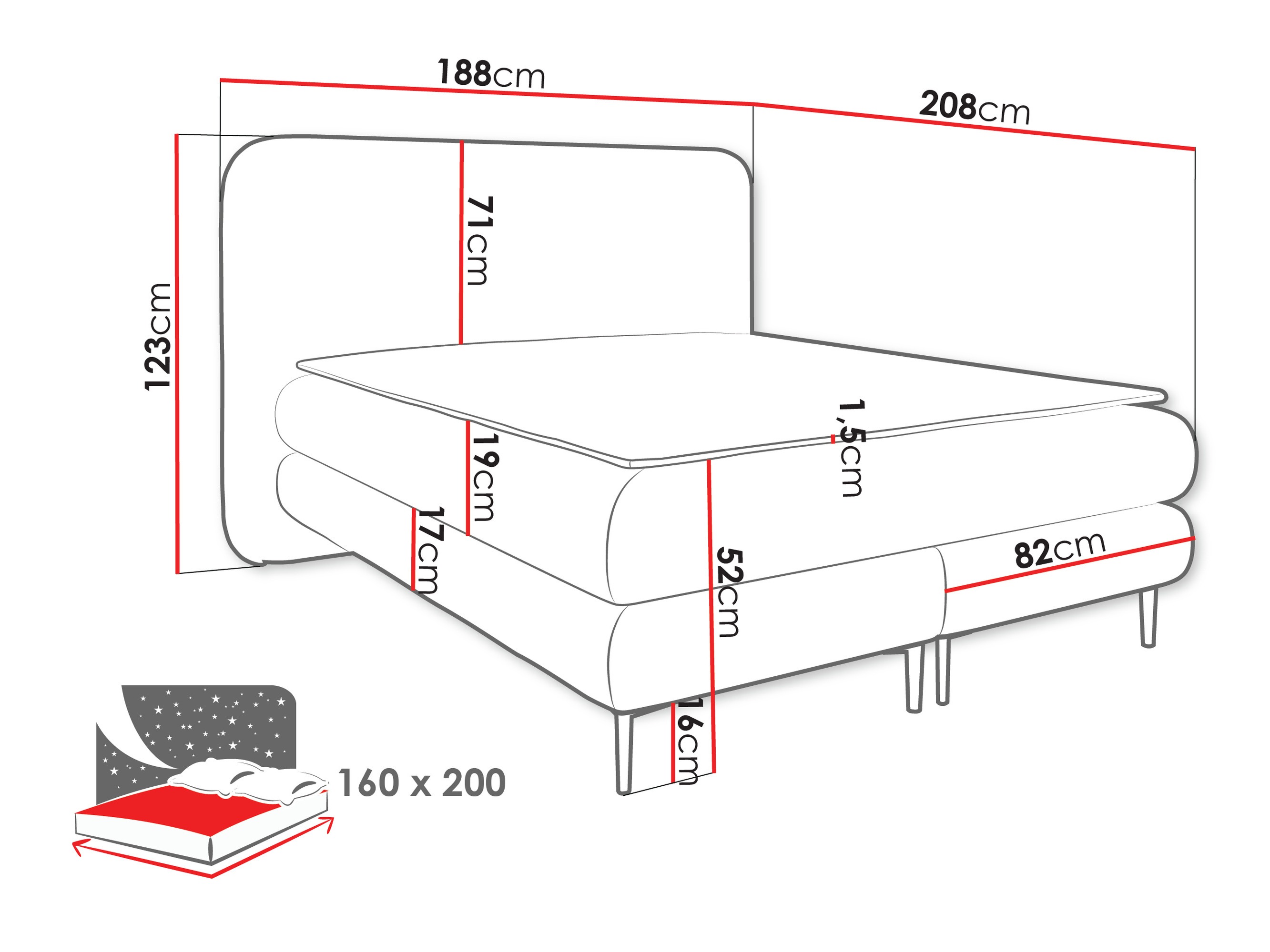 Continental bed Fructis (Nazar 225.05)