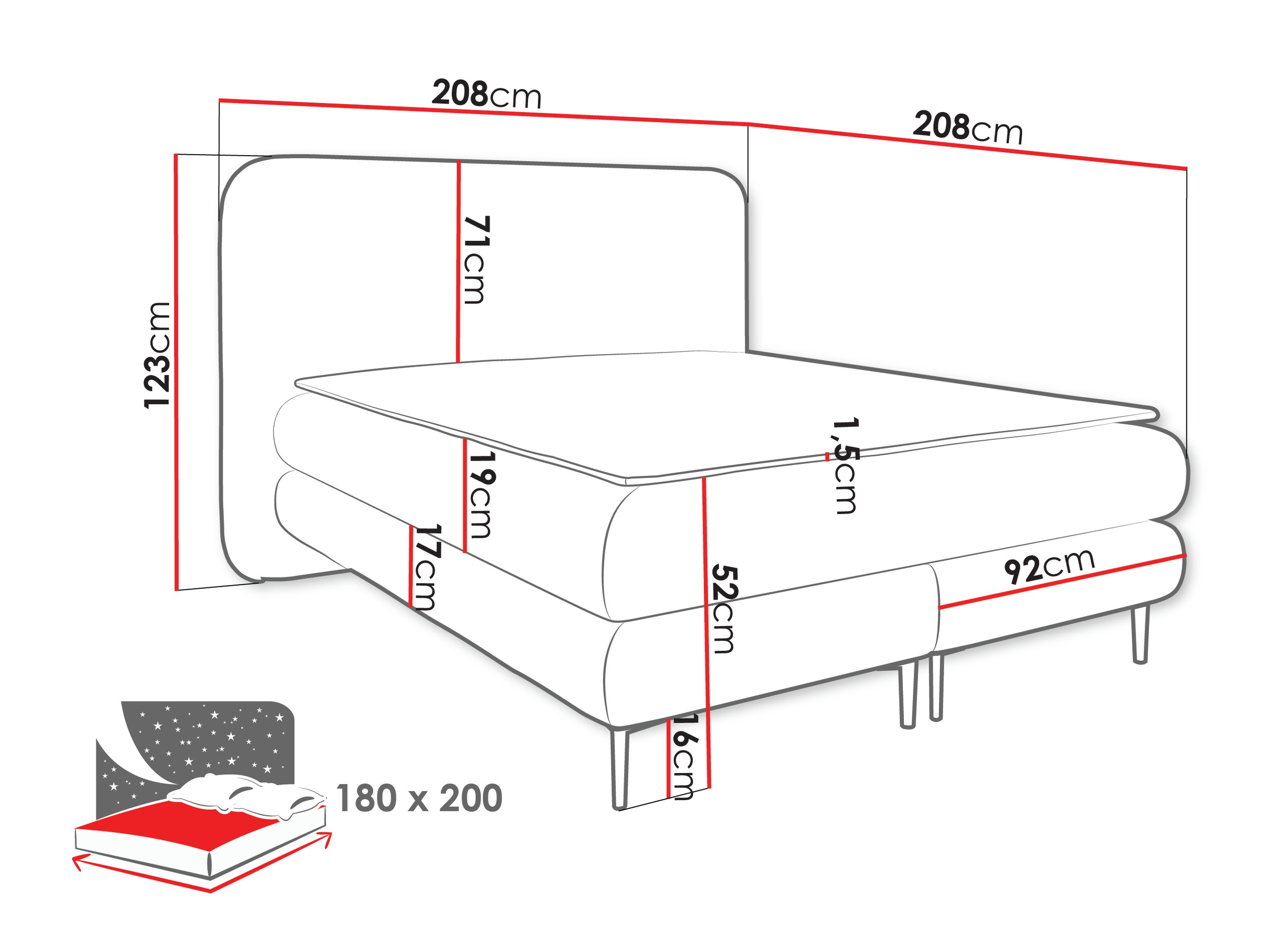 Continental bed Fructis (Nazar 225.05)