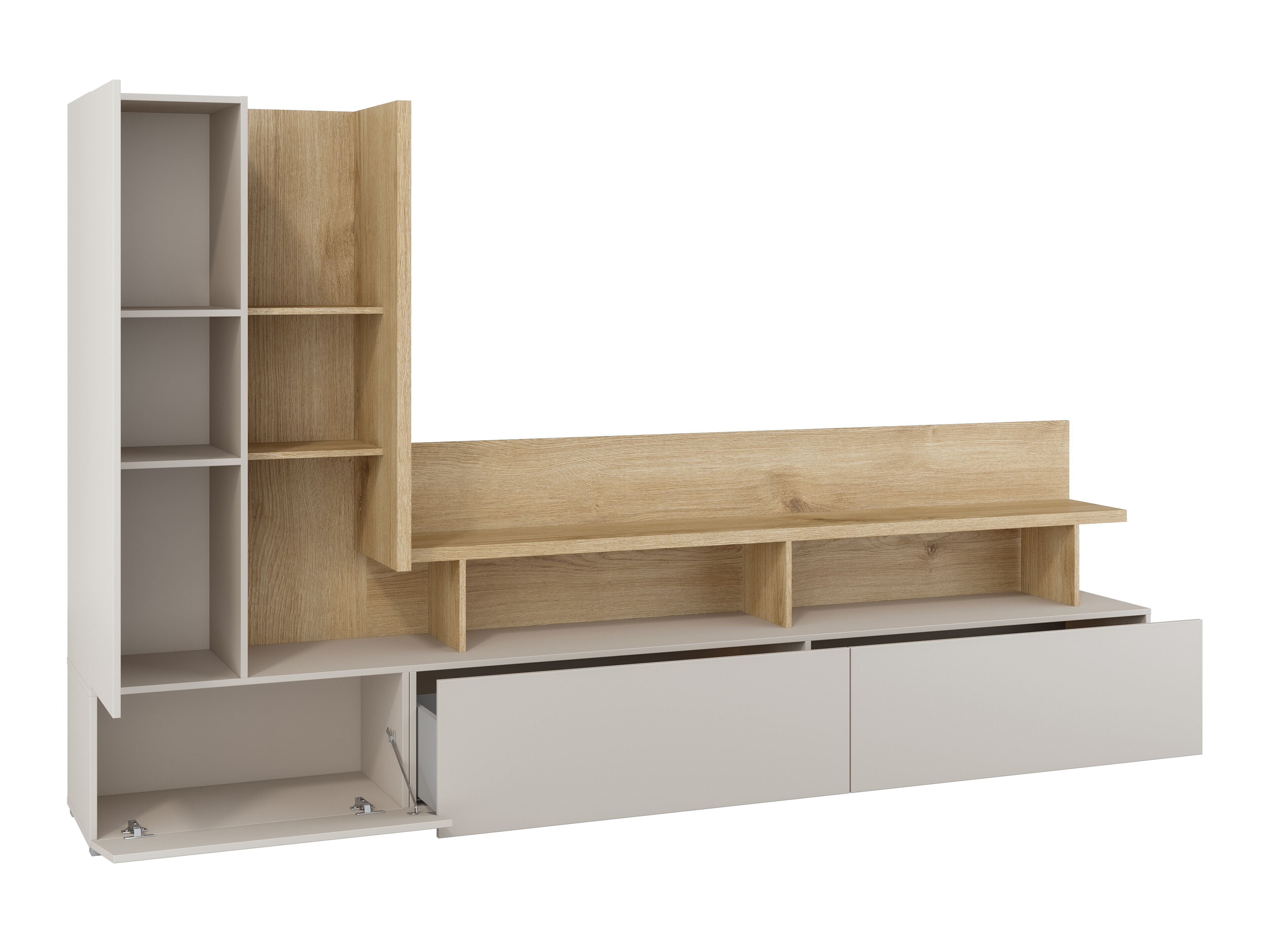 Living room set Virvele 103 (Cashmere + Light oak)