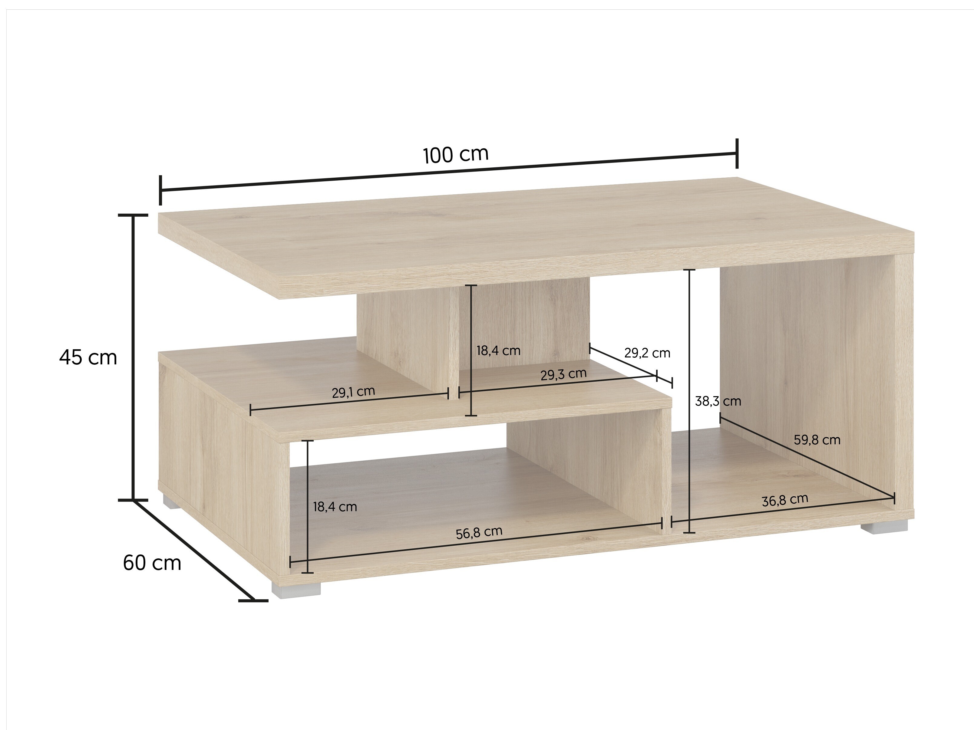 Living room set Virvele 103 (Cashmere + Light oak)