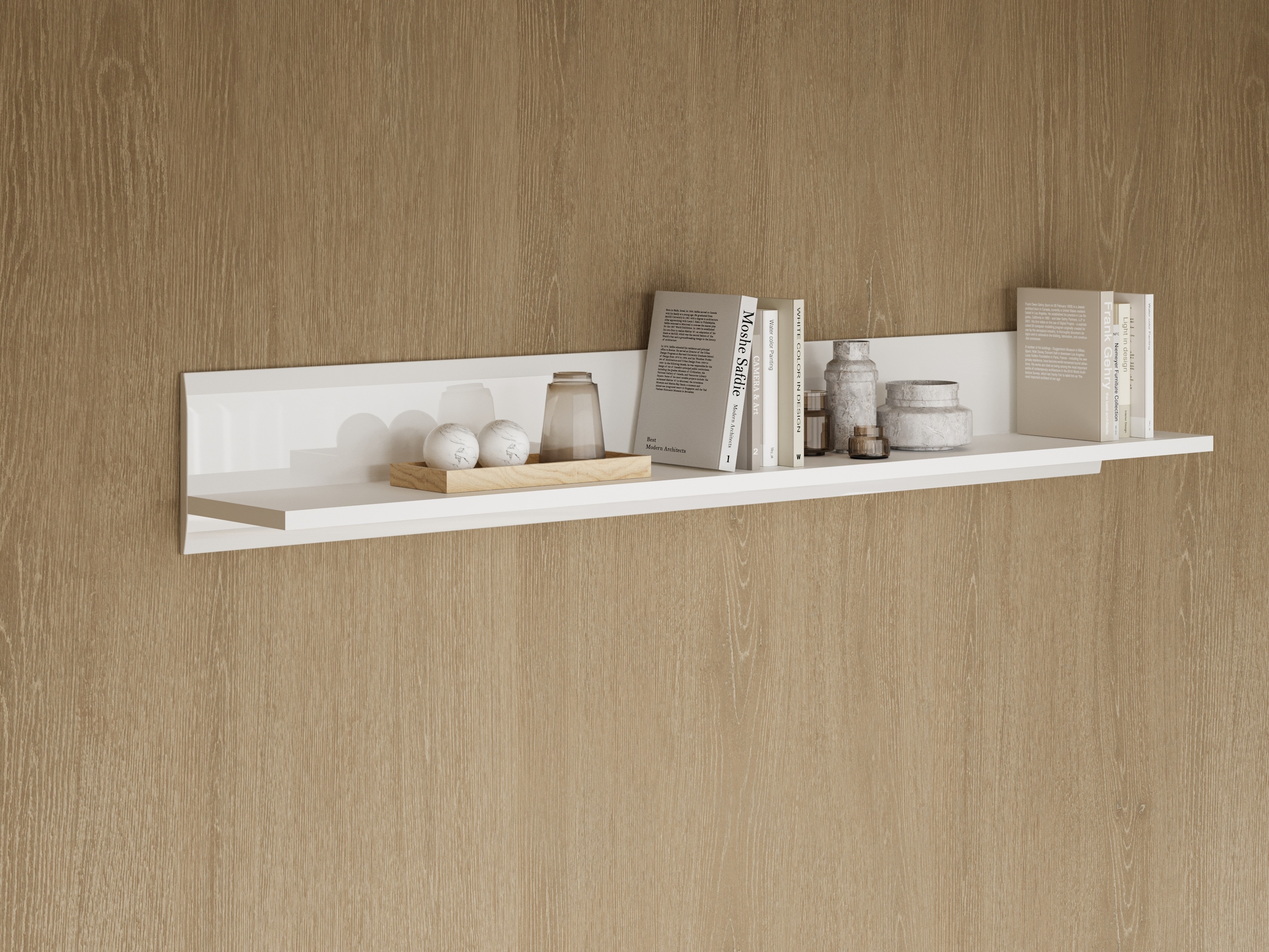 Wall shelf Ophsalu 100 (White + Glossy white)