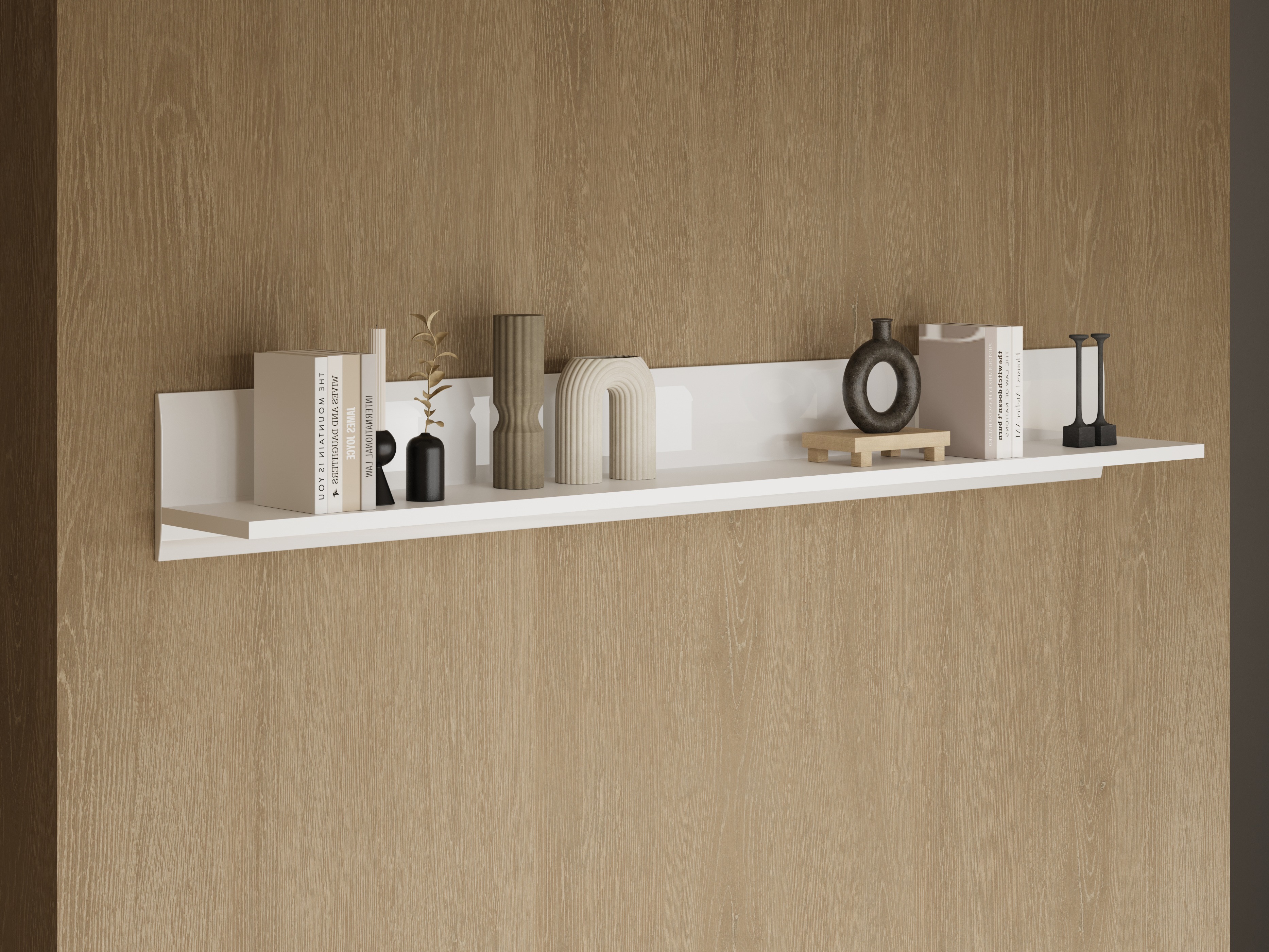 Wall shelf Ophsalu 101 (White + Glossy white)