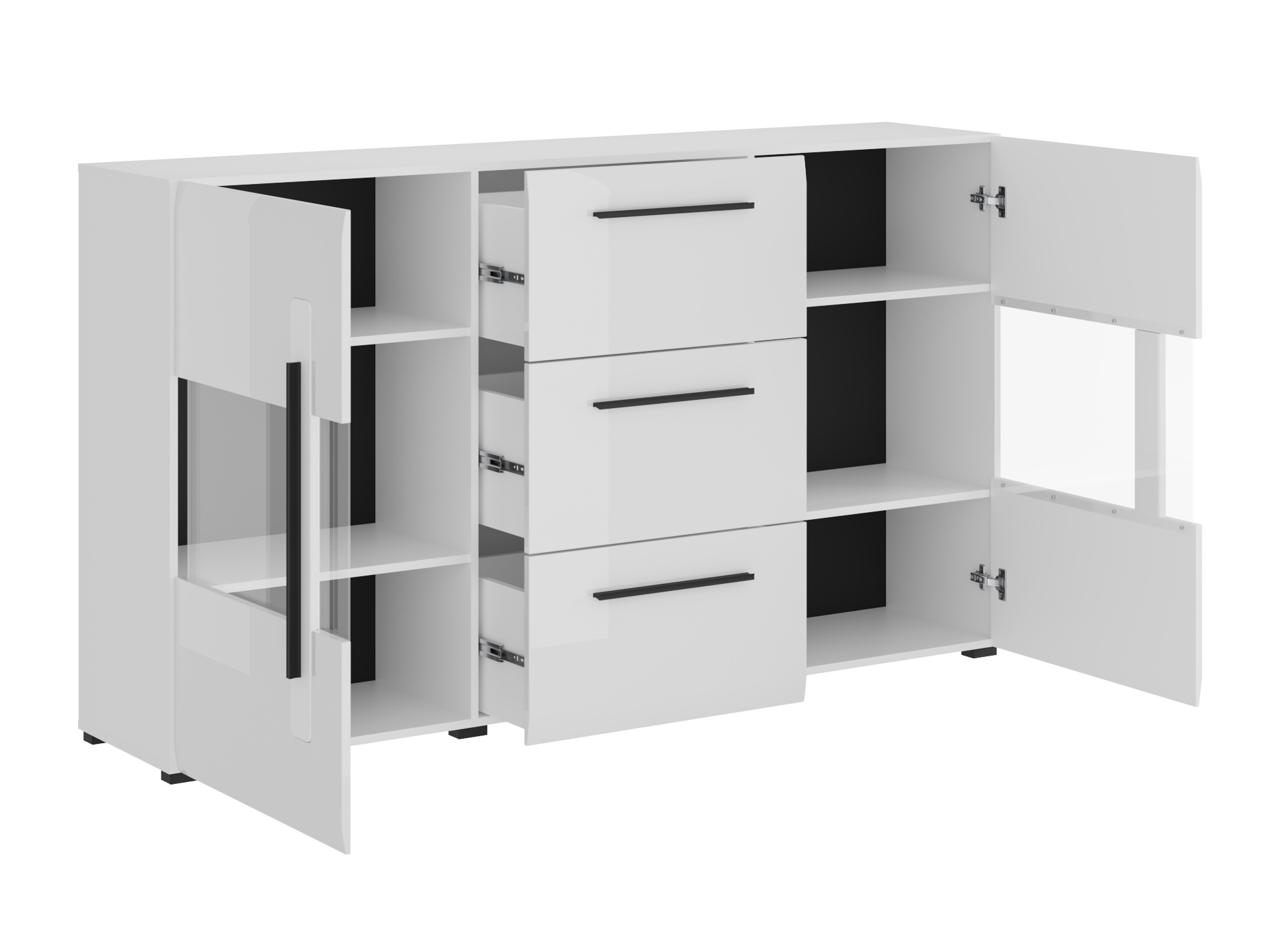 Chest of drawers Ophsalu 106 (White + Glossy white)