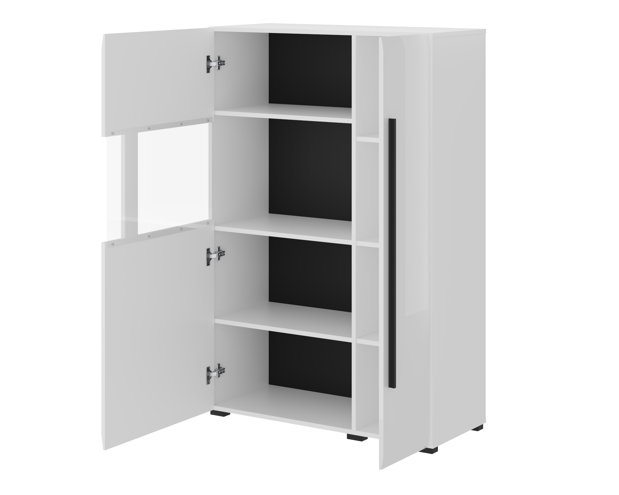 Sideboard Ophsalu 105 (White + Glossy white)