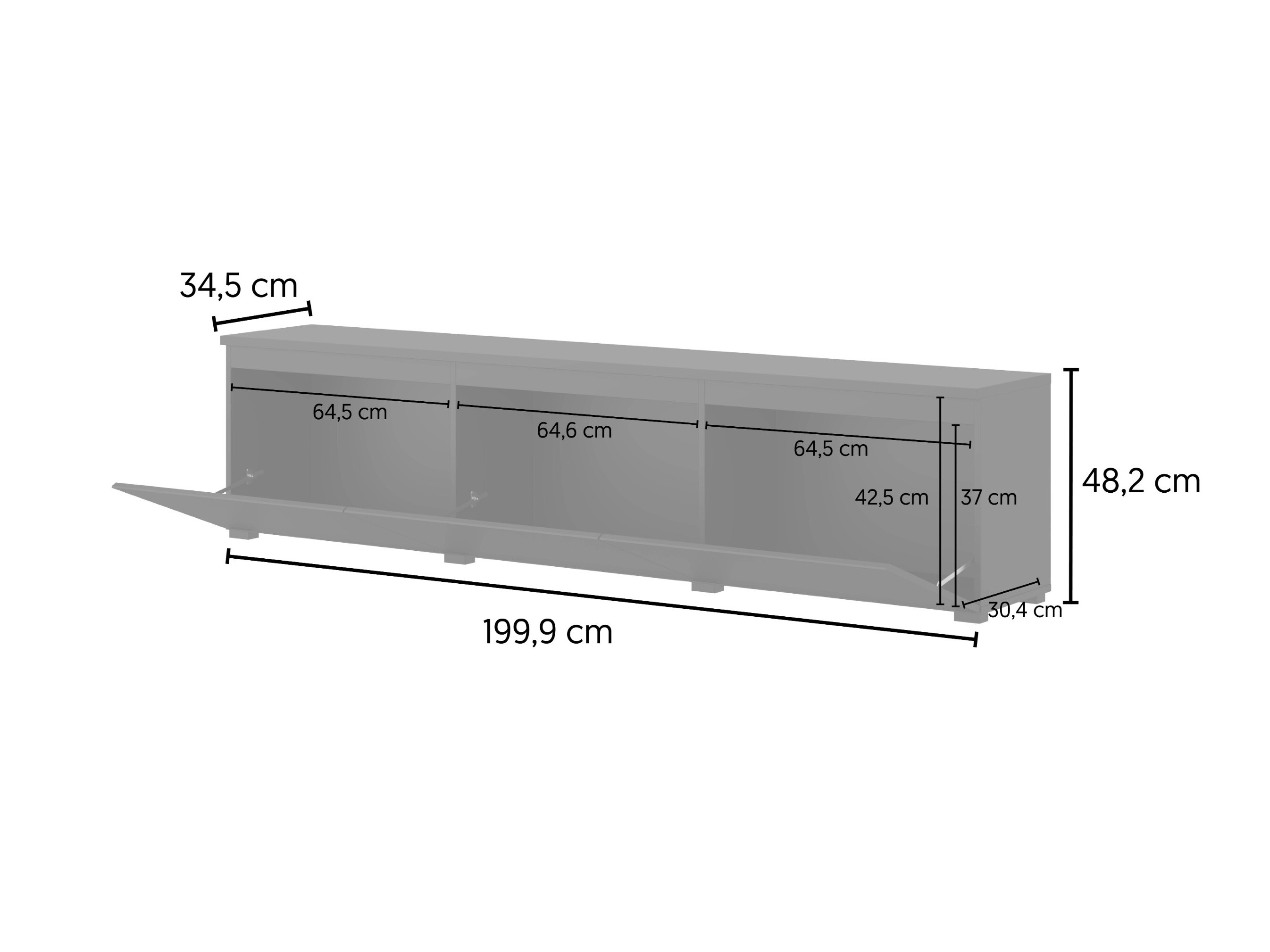 TV stand Baletu 115 (Black)