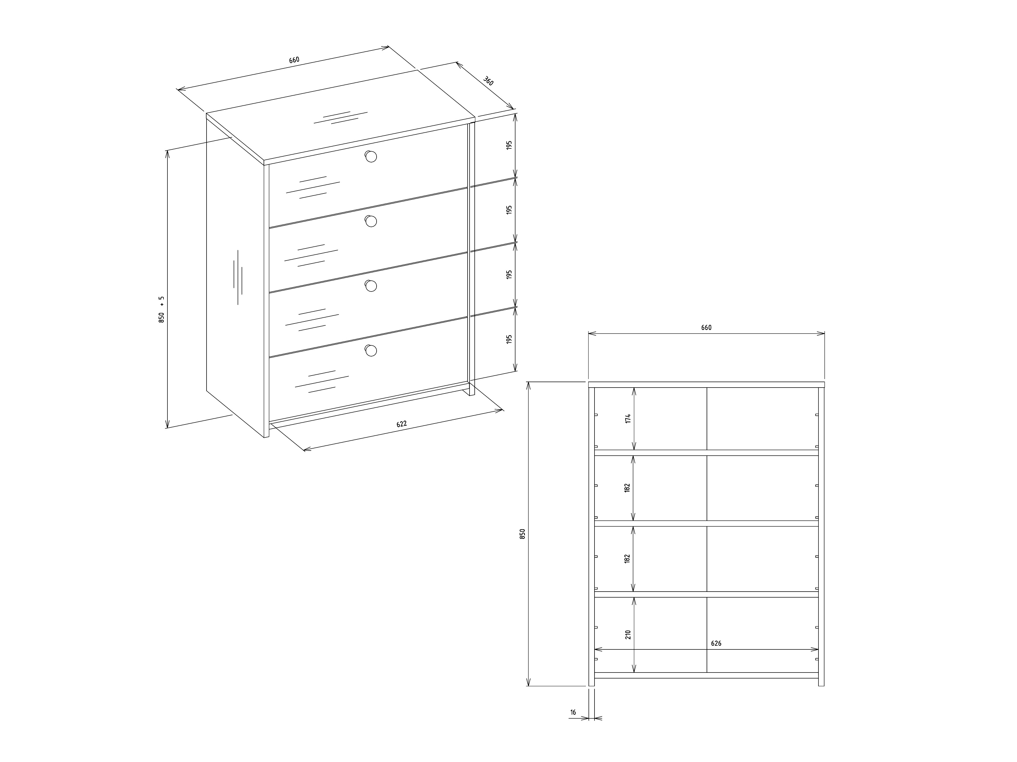 Shoe cabinet Mandeville 401 (Cashmere)