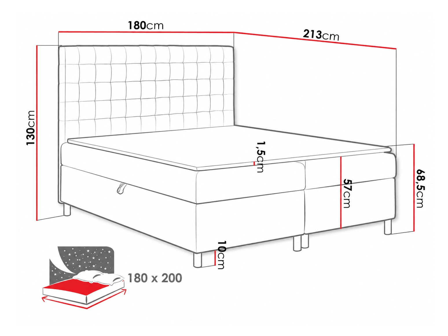Continental bed Panis (Soft 017)