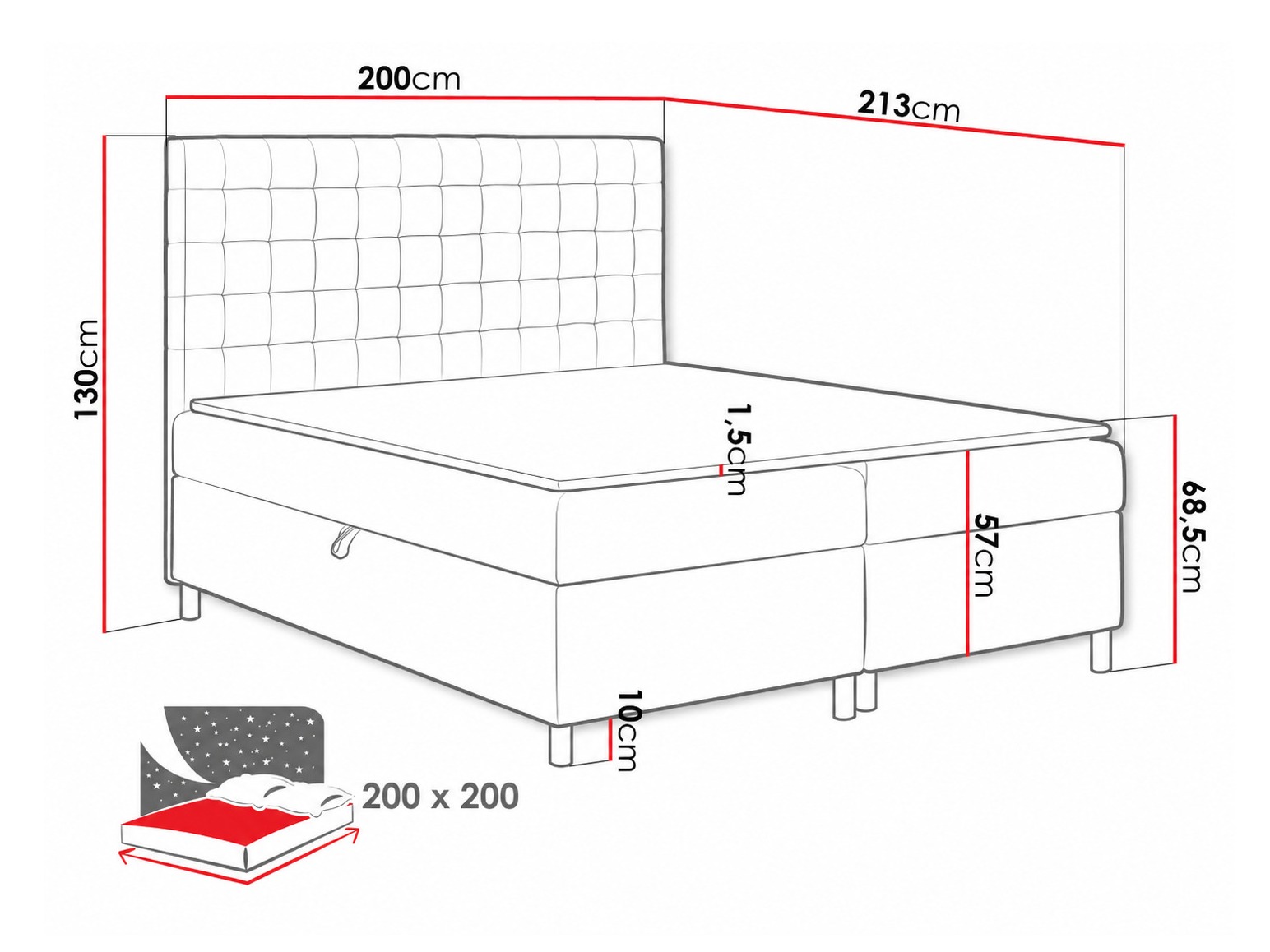 Continental bed Panis (Soft 017)