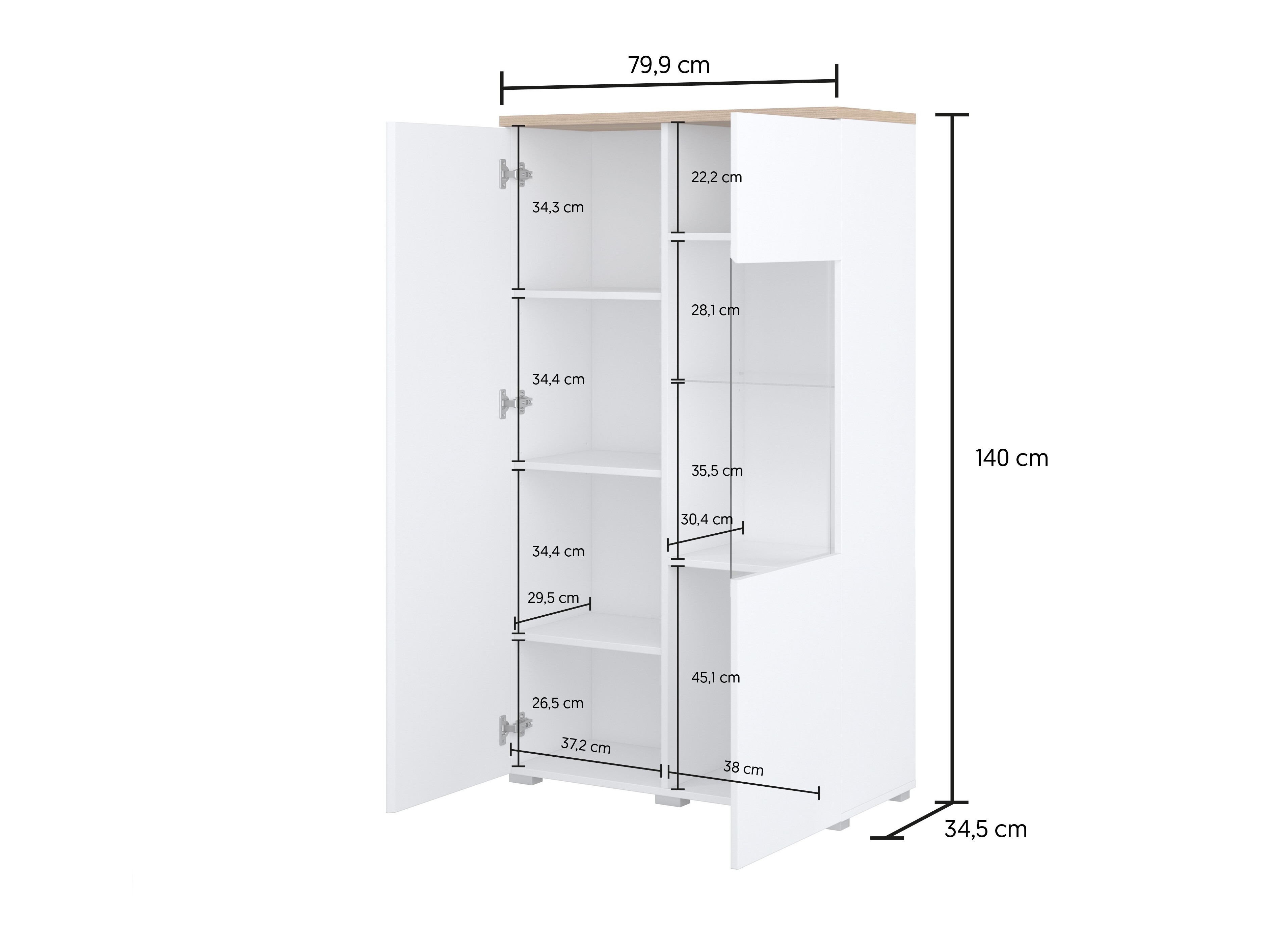 Living room set Baletu 114 (White + Oak)