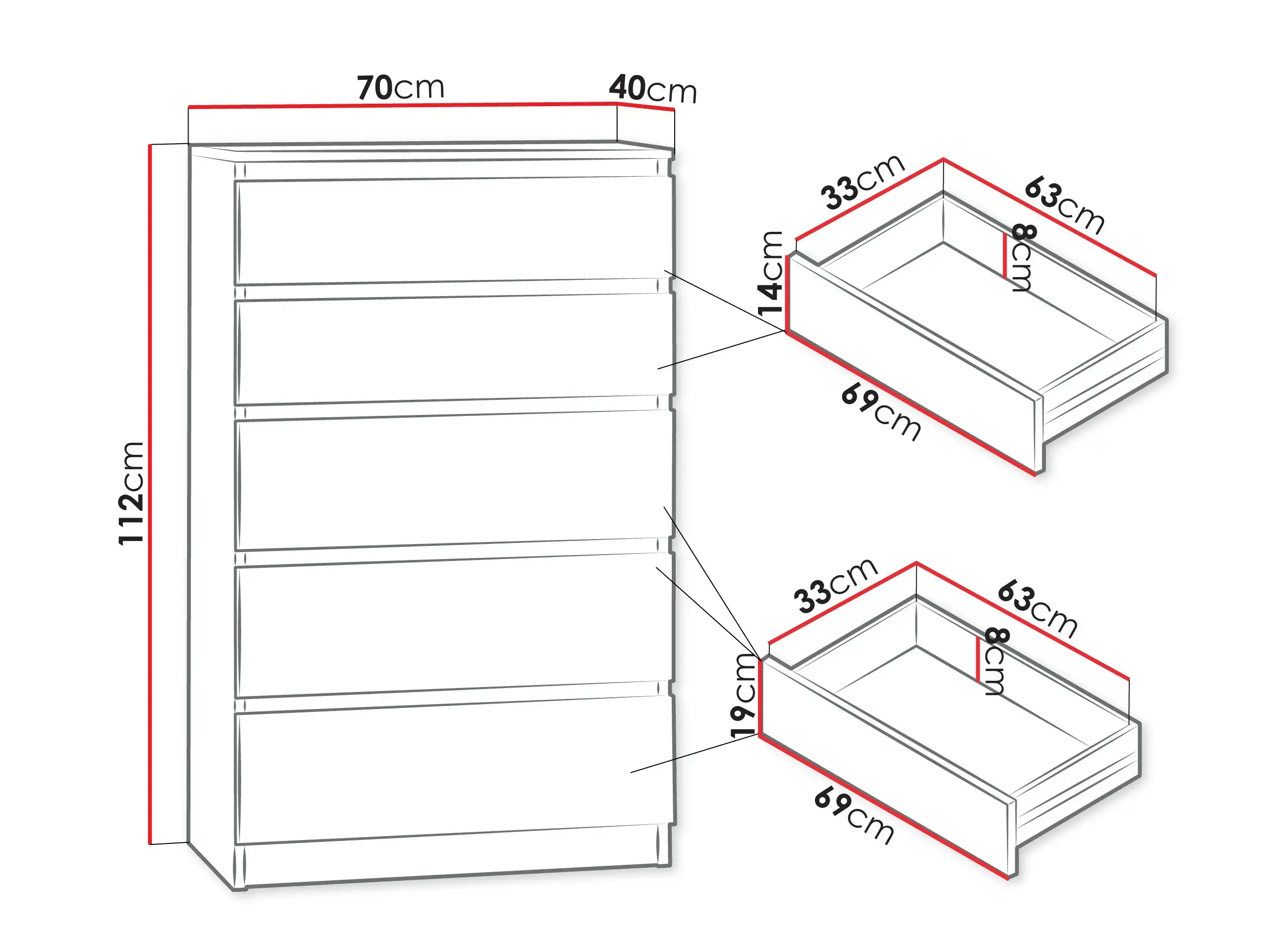 Chest of drawers Comfivo Structor IV (Black)