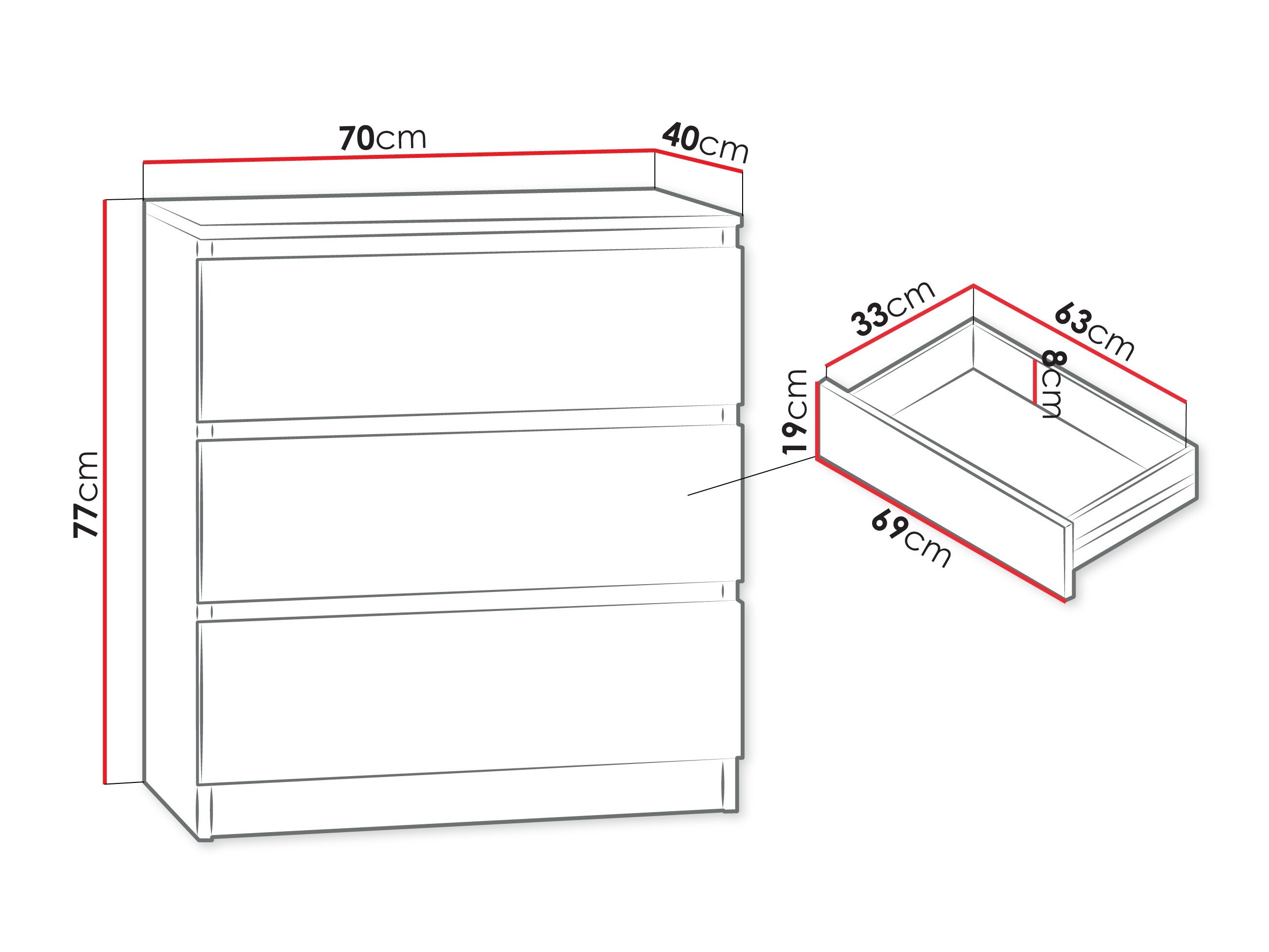 Chest of drawers Comfivo Structor (White)