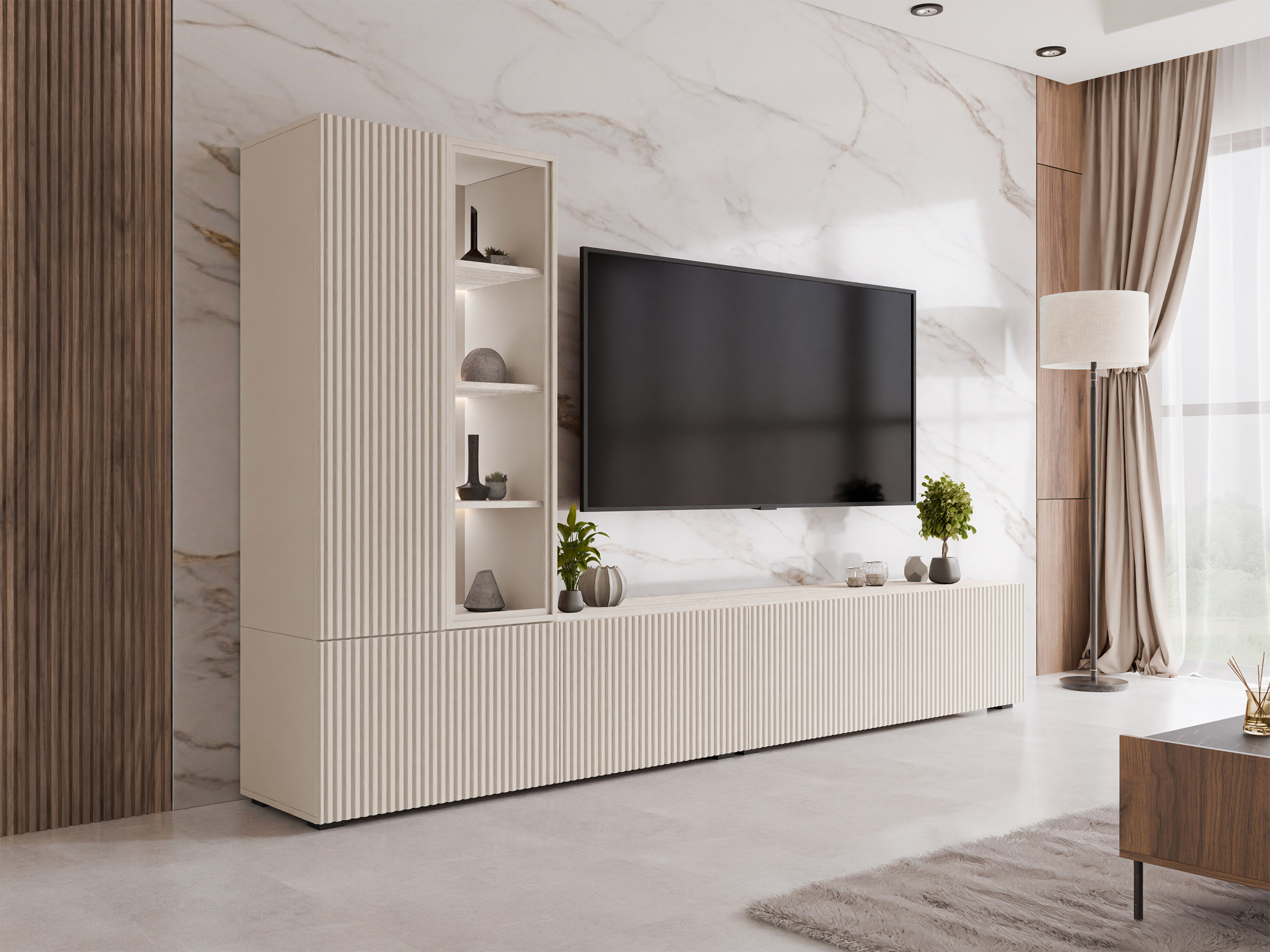 Living room set Comfivo Tutelar (Cashmere + Light Travertine)