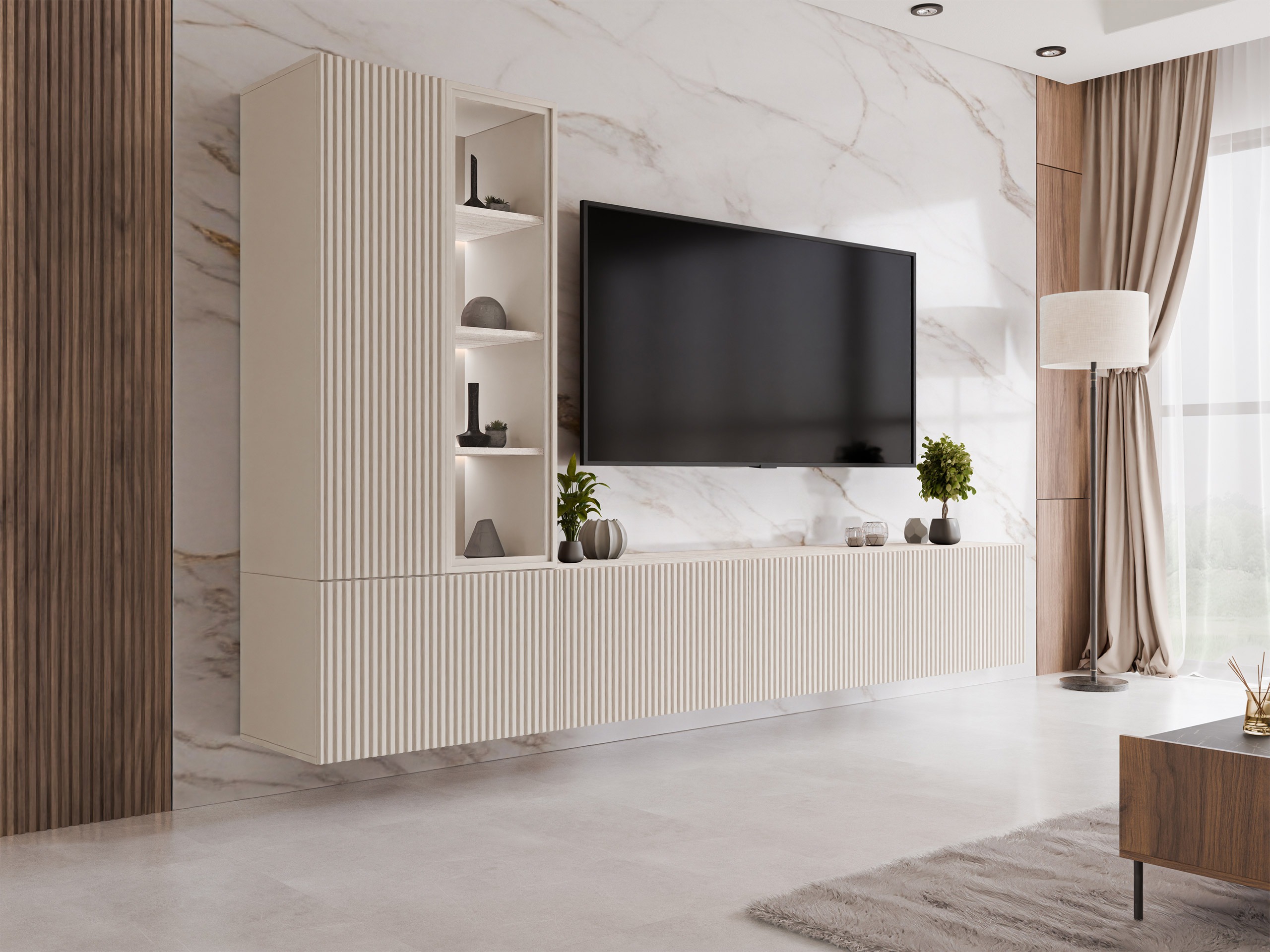 Living room set Comfivo Tutelar (Cashmere + Light Travertine)