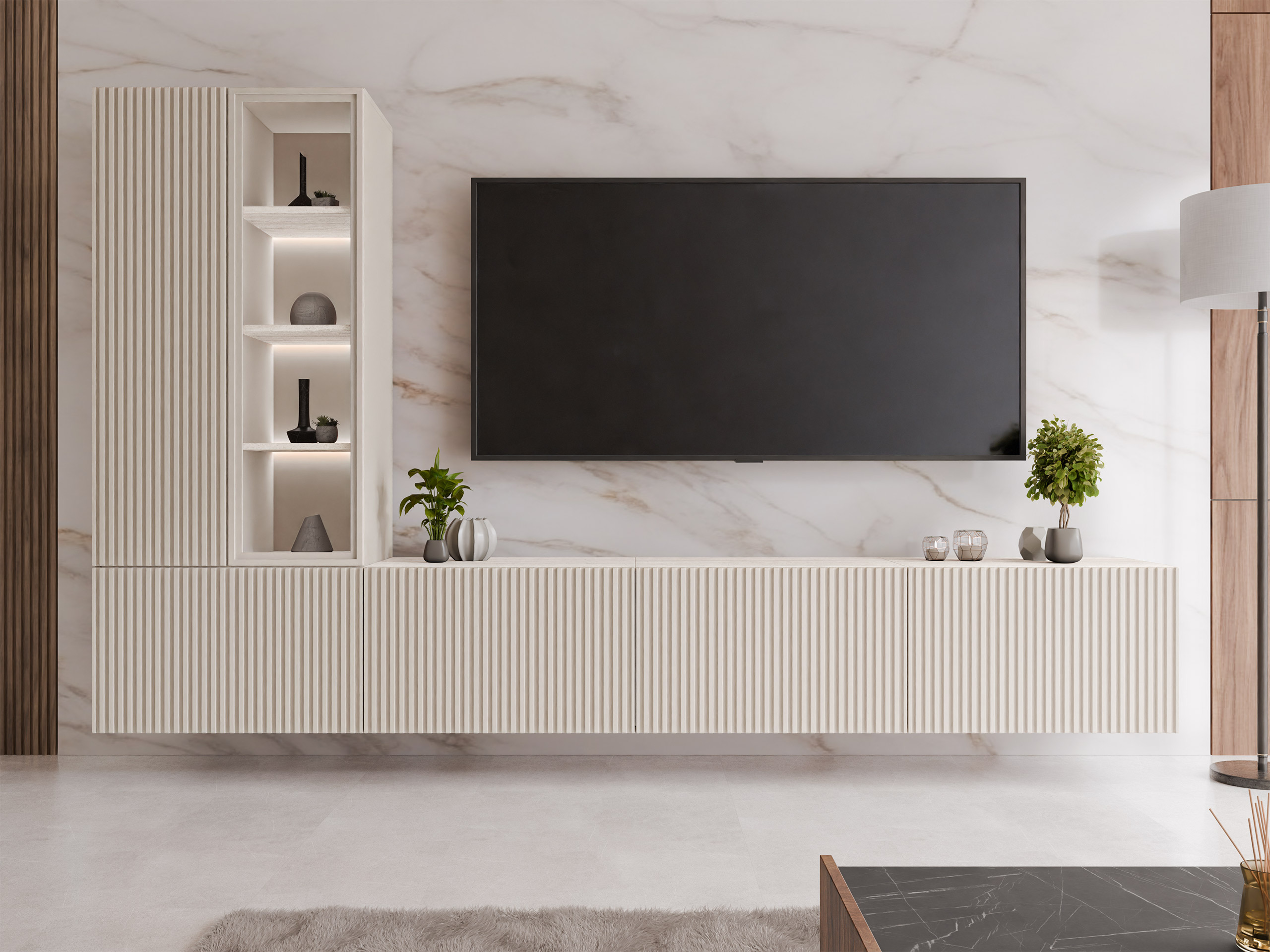 Living room set Comfivo Tutelar (Cashmere + Light Travertine)