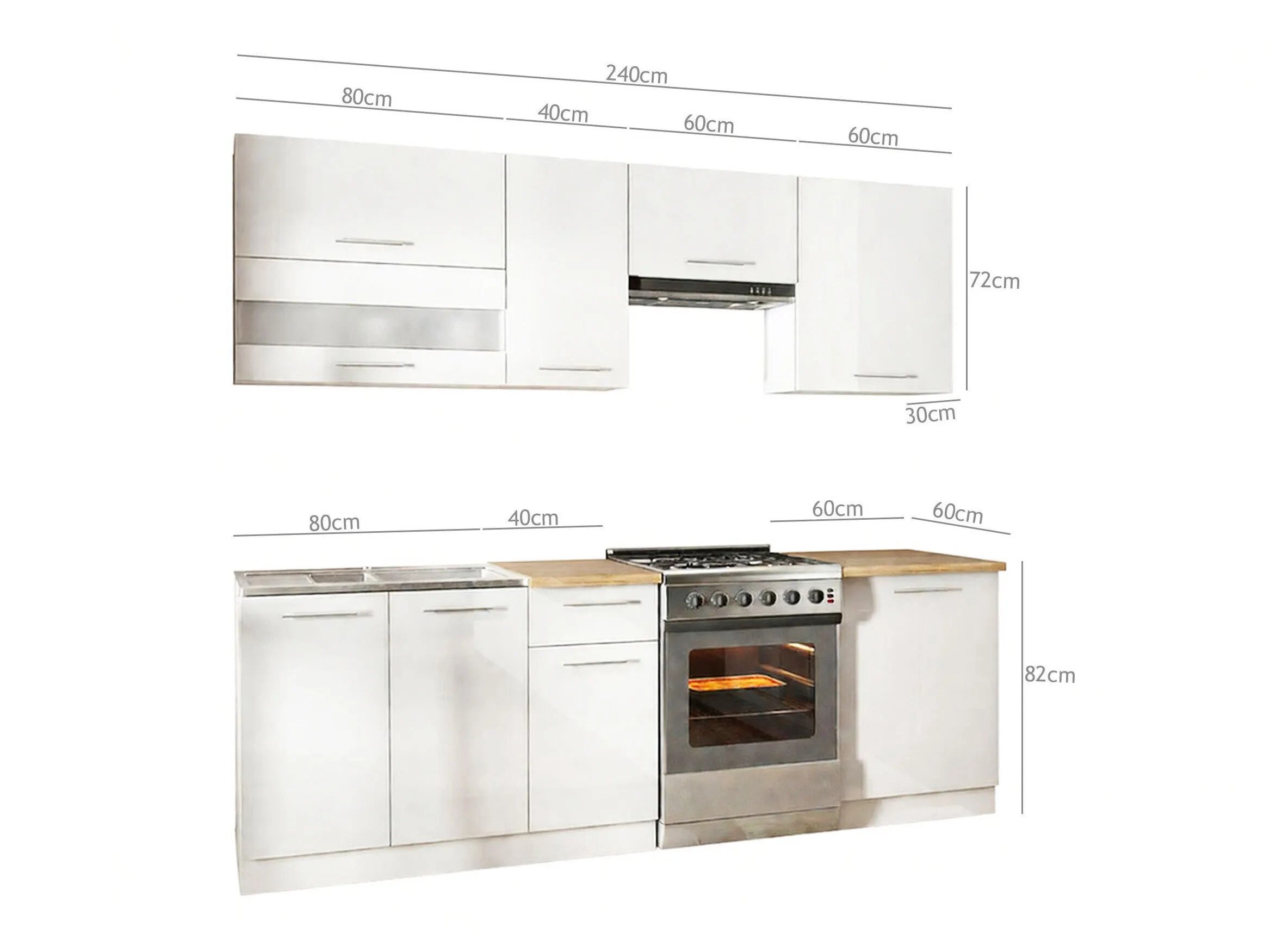 Modular kitchen set Tiffa Grey 106