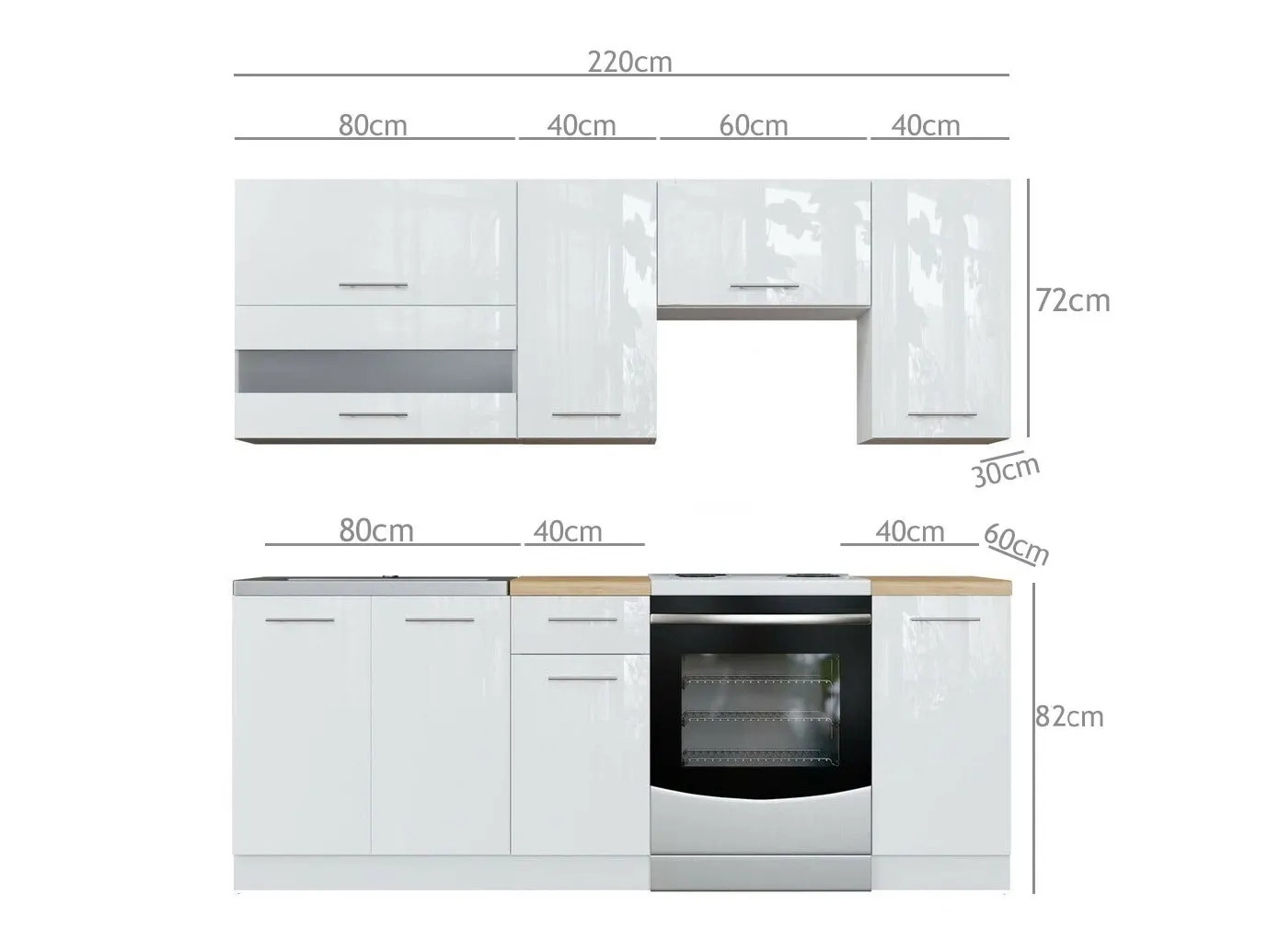 Modular kitchen set Tiffa Mix 104
