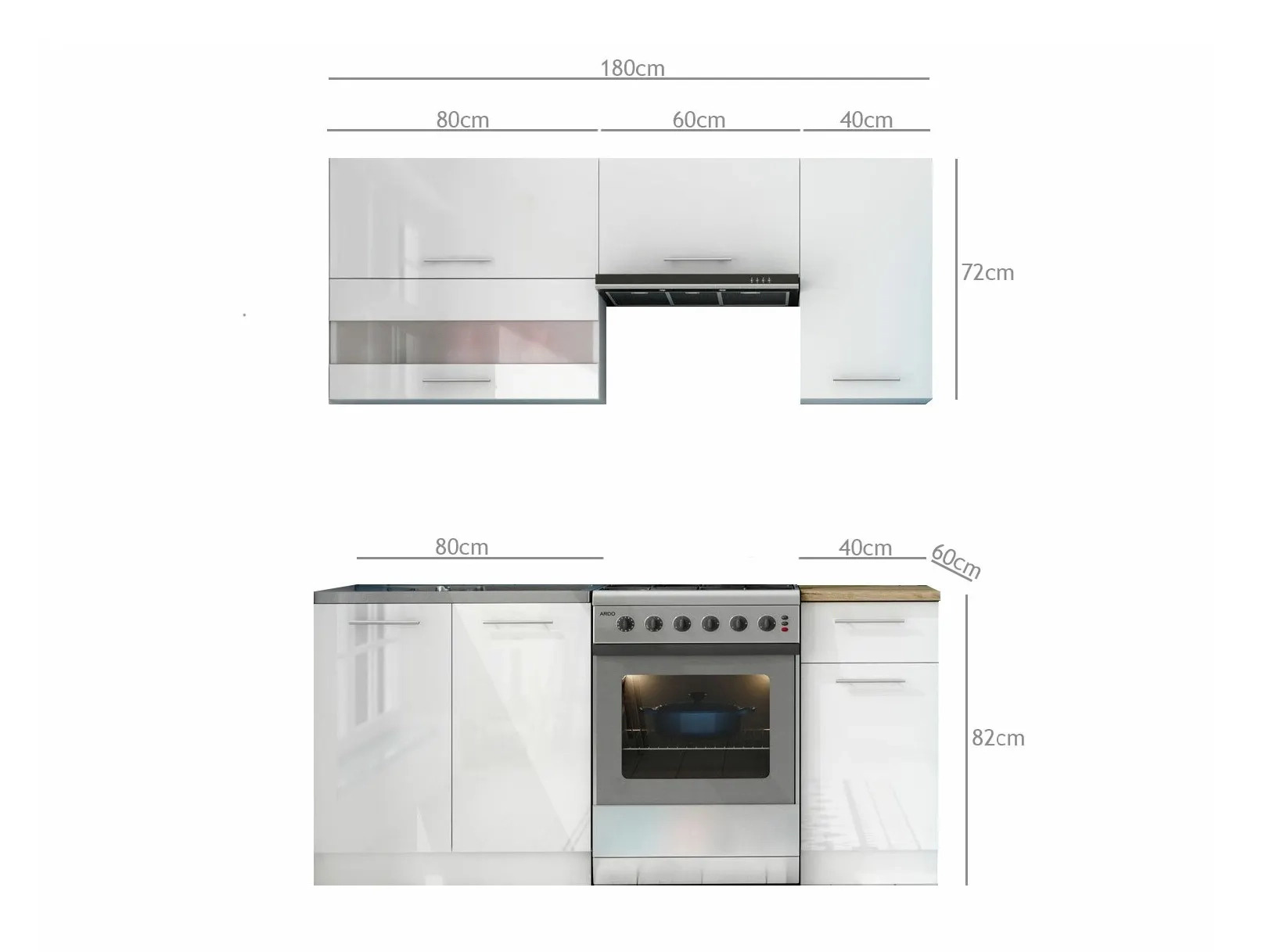 Modular kitchen set Tiffa White 113