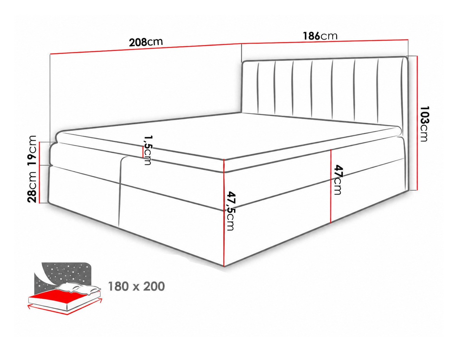 Continental bed Culina (Soft 017 + Spirit 13)