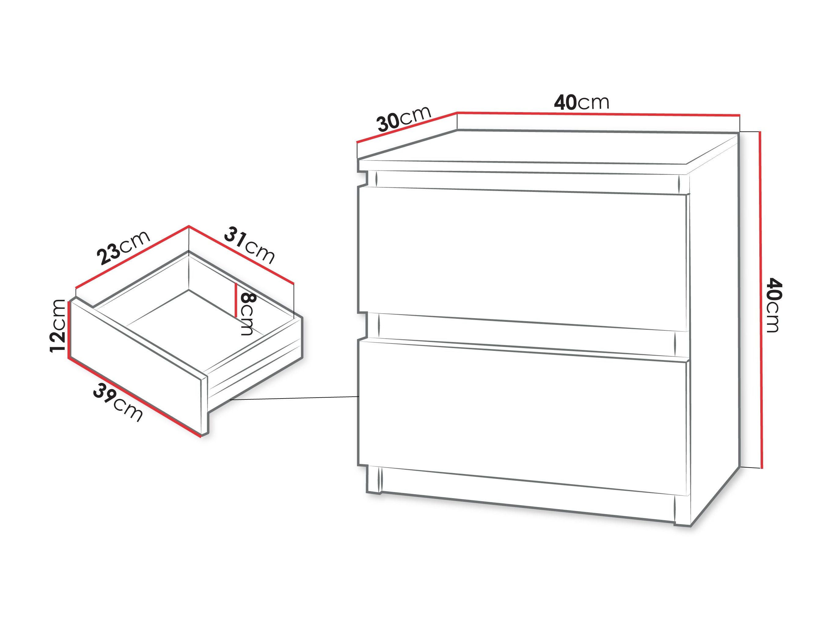 Bedside table Comfivo Structor I (Walnut)