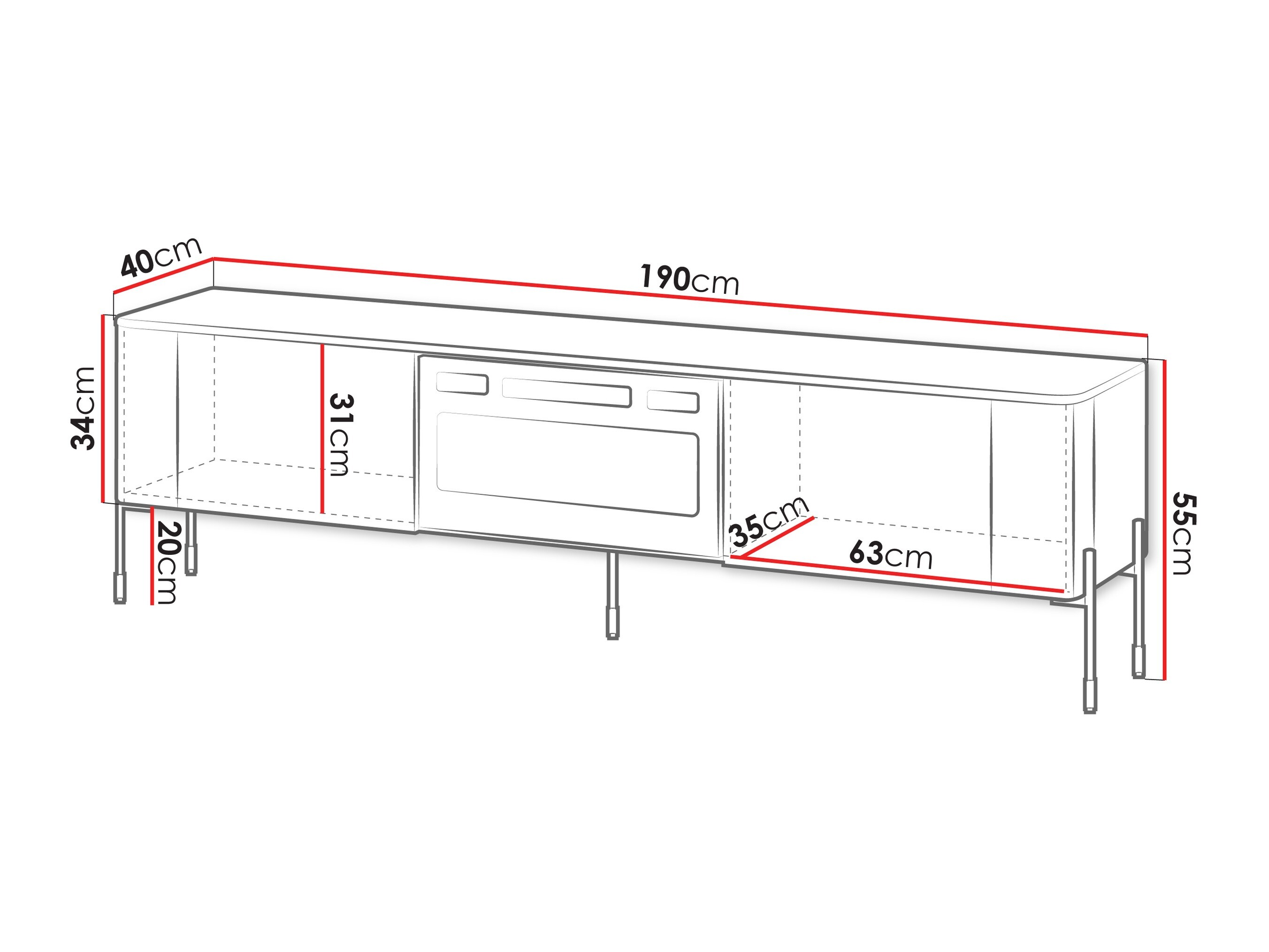 TV stand Nobilitas I (Dark oak)