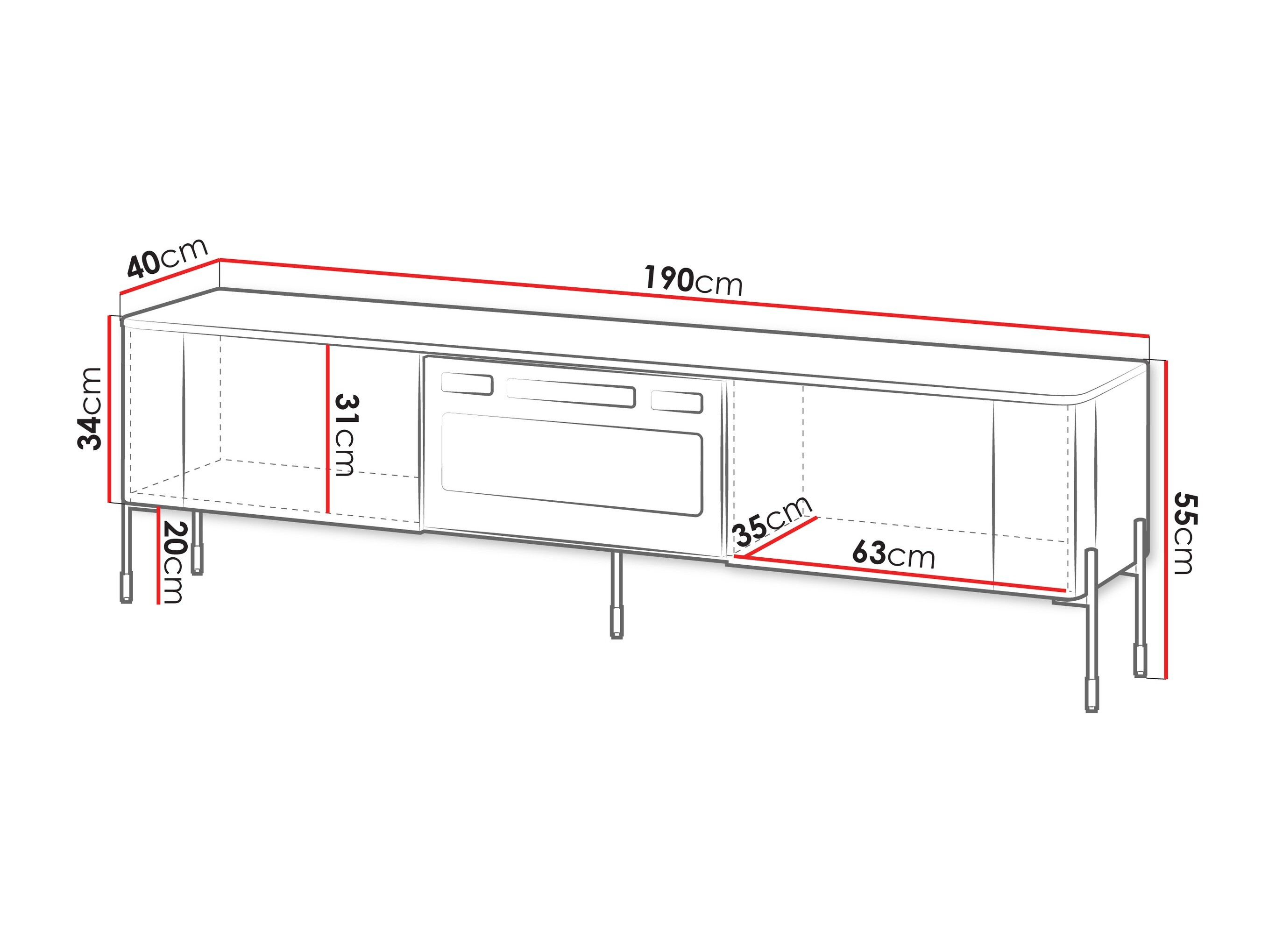 TV stand Nobilitas I (White)