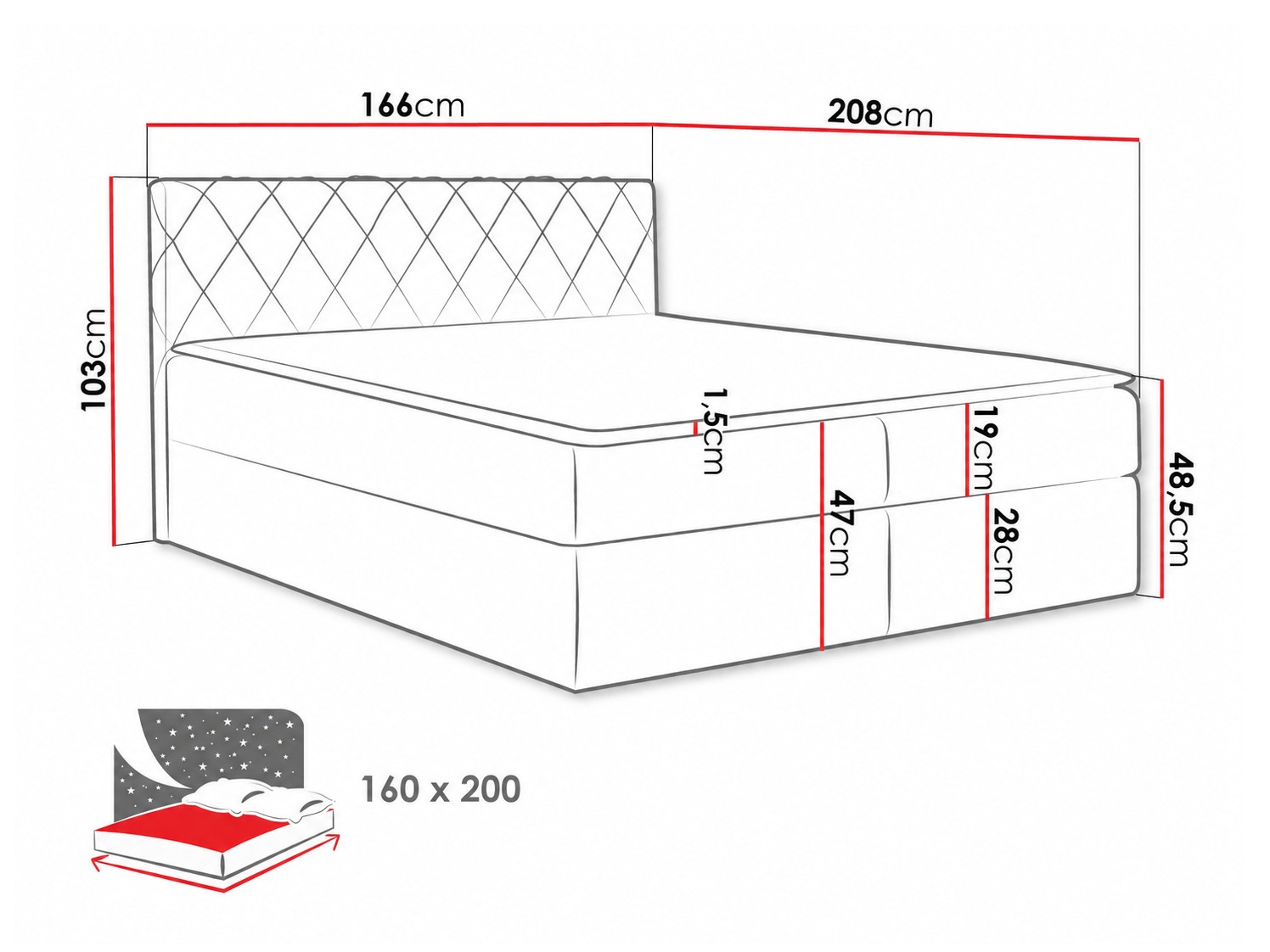 Continental bed Genus (Velluto 11)