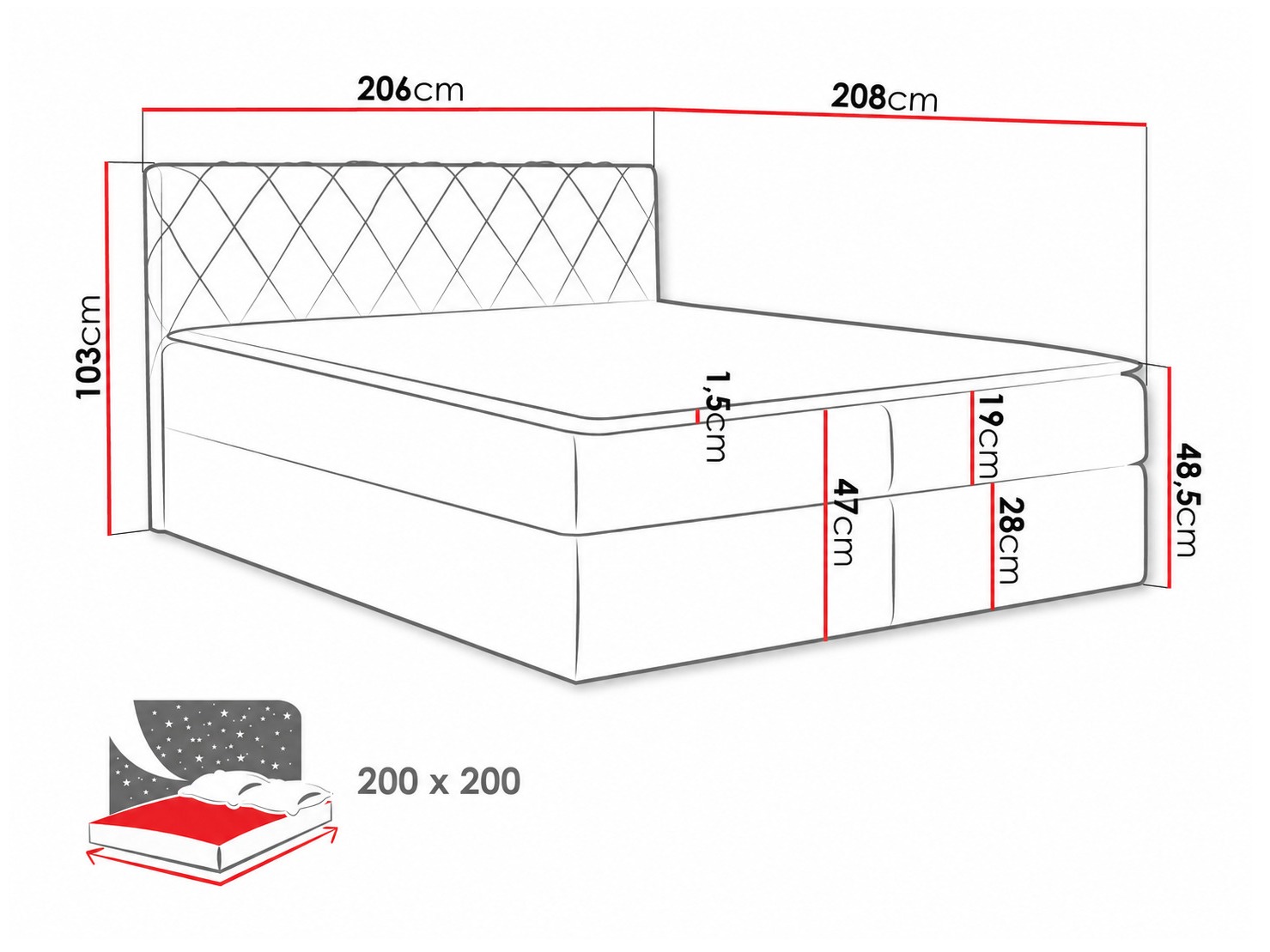 Continental bed Genus (Velluto 7)