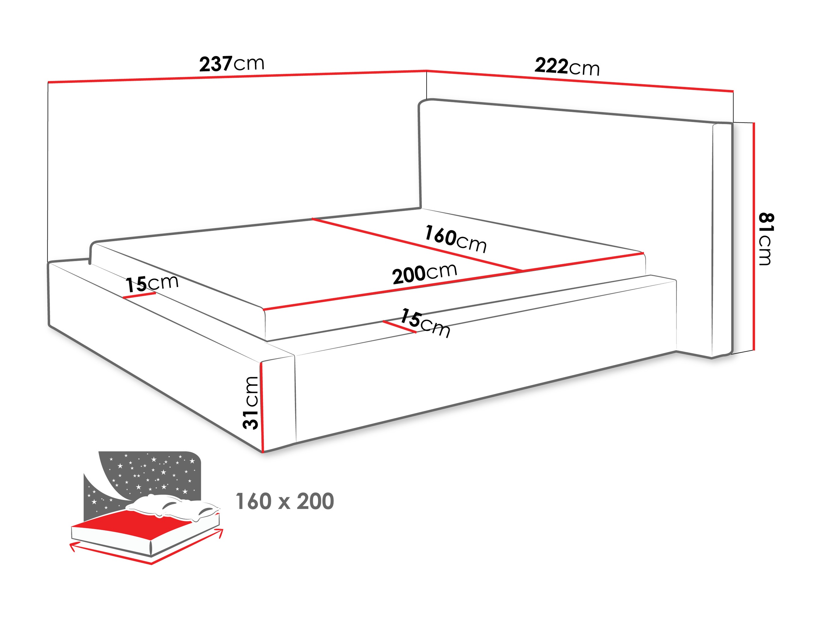 Bed TrendyNest Cedra (Lumo 55)