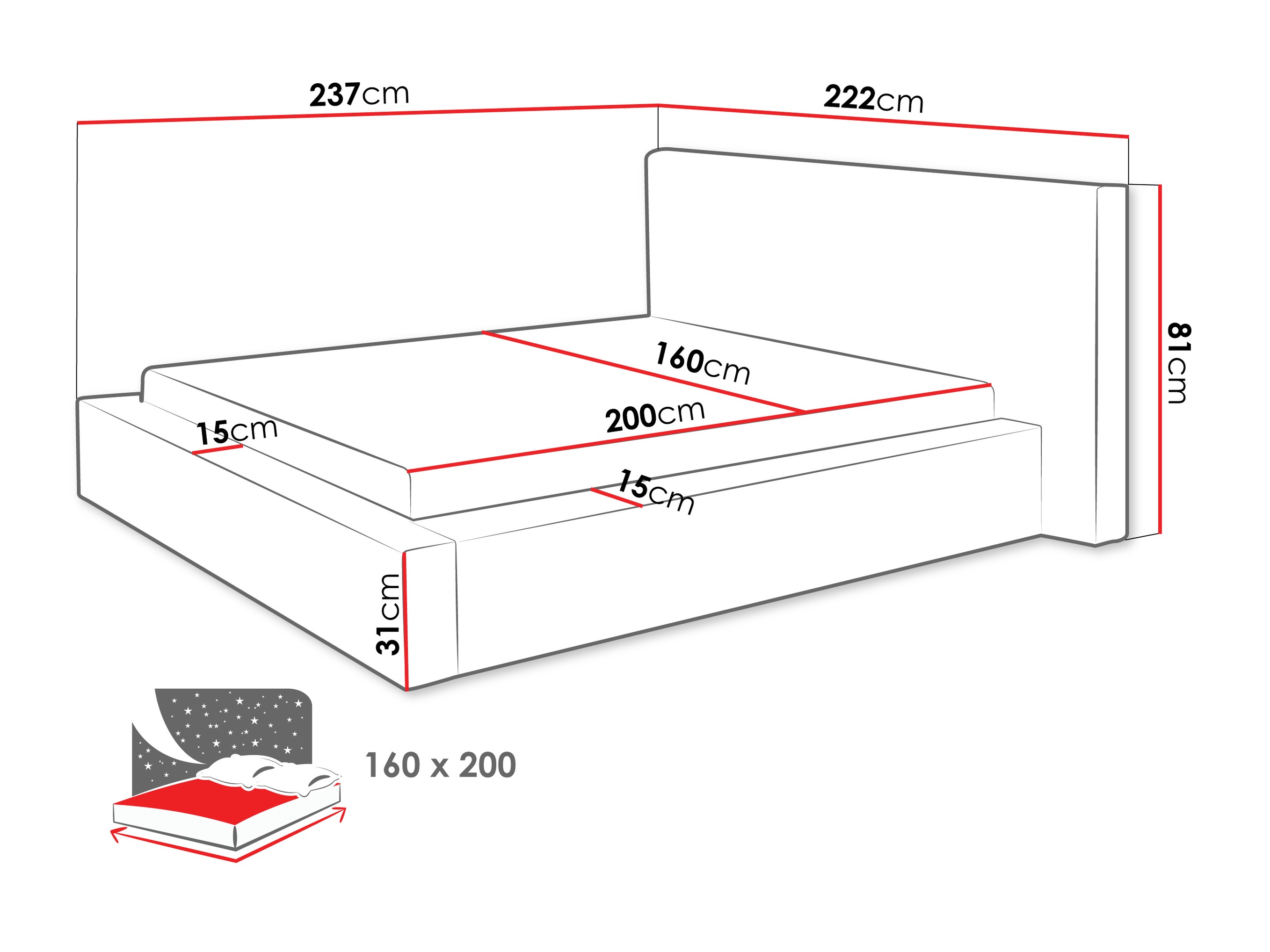 Bed TrendyNest Cedra (Lumo 75)