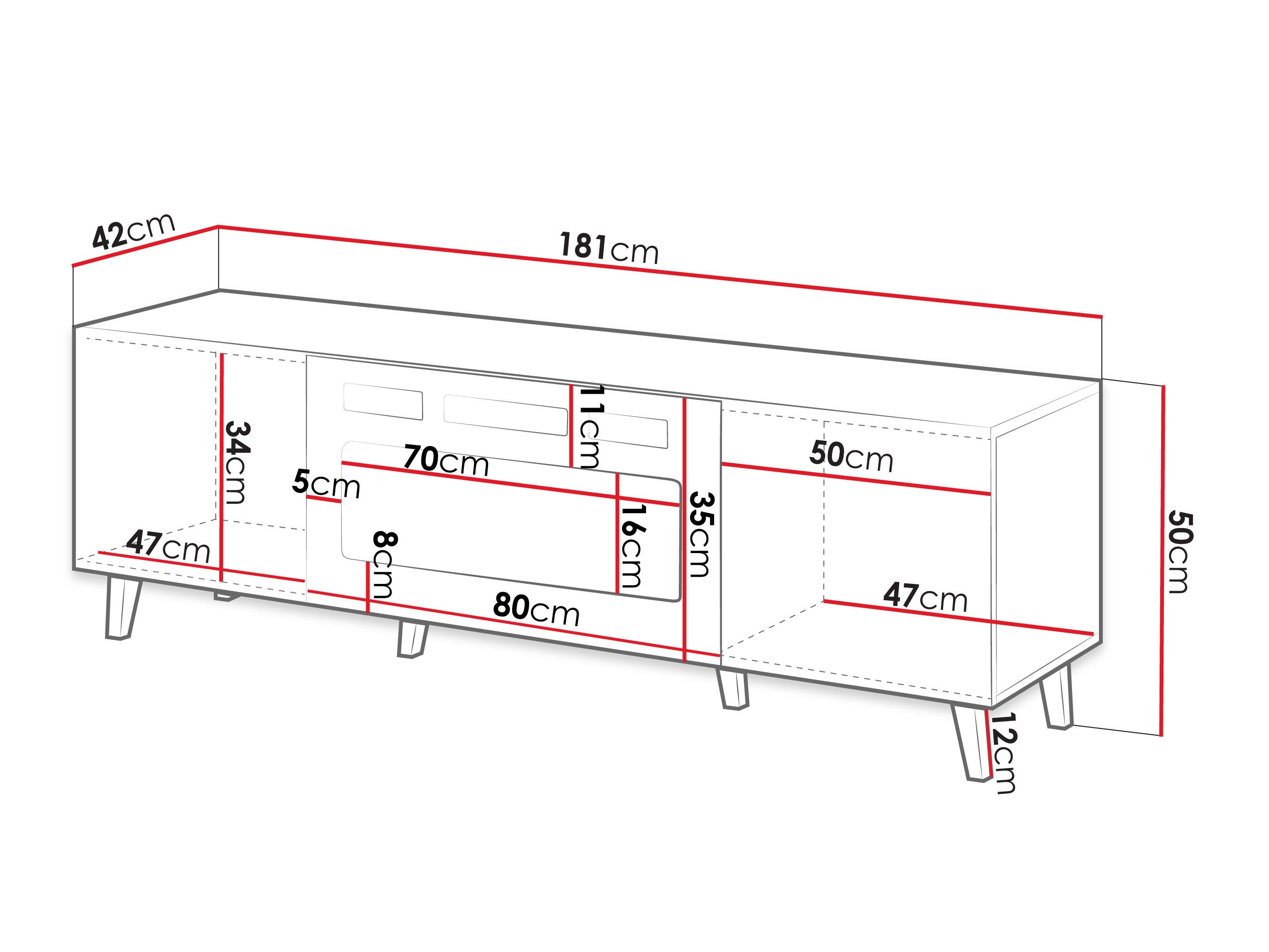 TV stand Comes II (Anthracite)