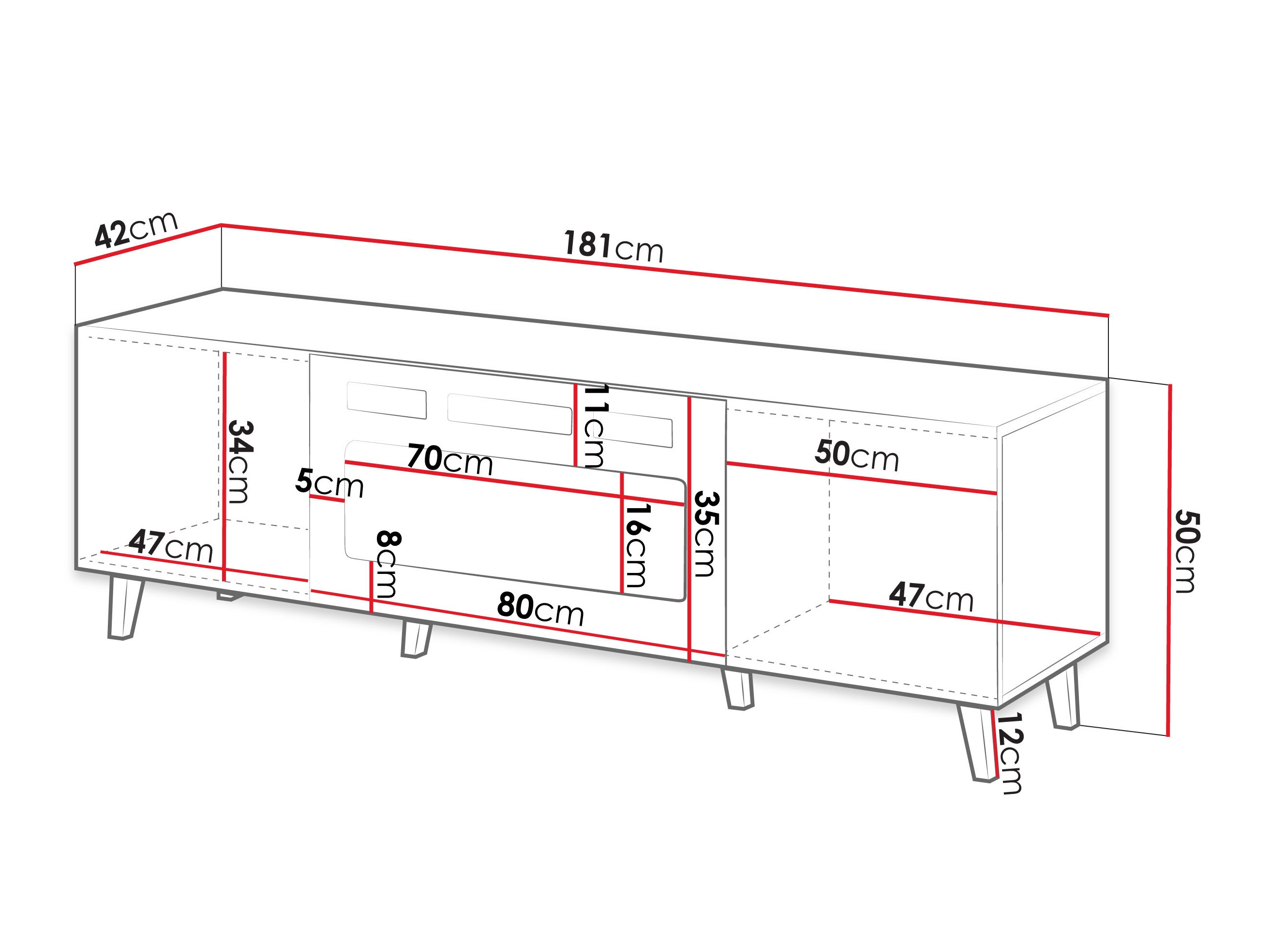 TV stand Comes II (Wotan Oak)